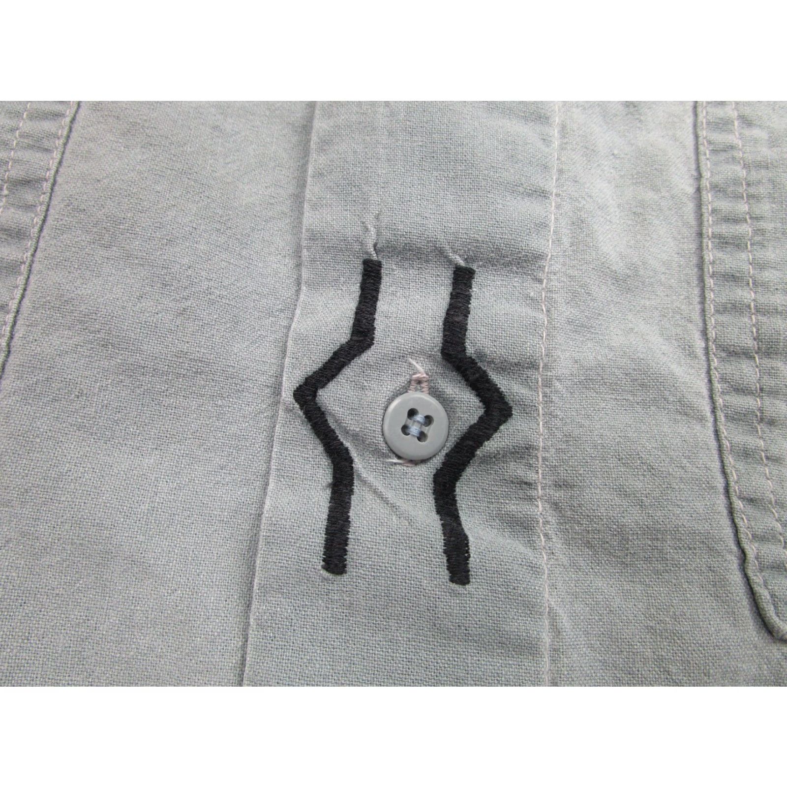 Vintage VINTAGE Zeppelin Shirt Button-Up Mens Medium Gray Long Sleeve Embroidered Western Casual Size US M / EU 48-50 / 2 - 4 Thumbnail