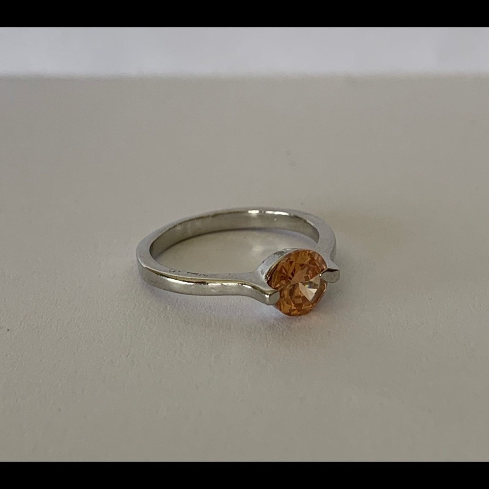 Other Citrine Orange Colored Solitaire Ring Size 5.5 Size ONE SIZE - 2 Thumbnail
