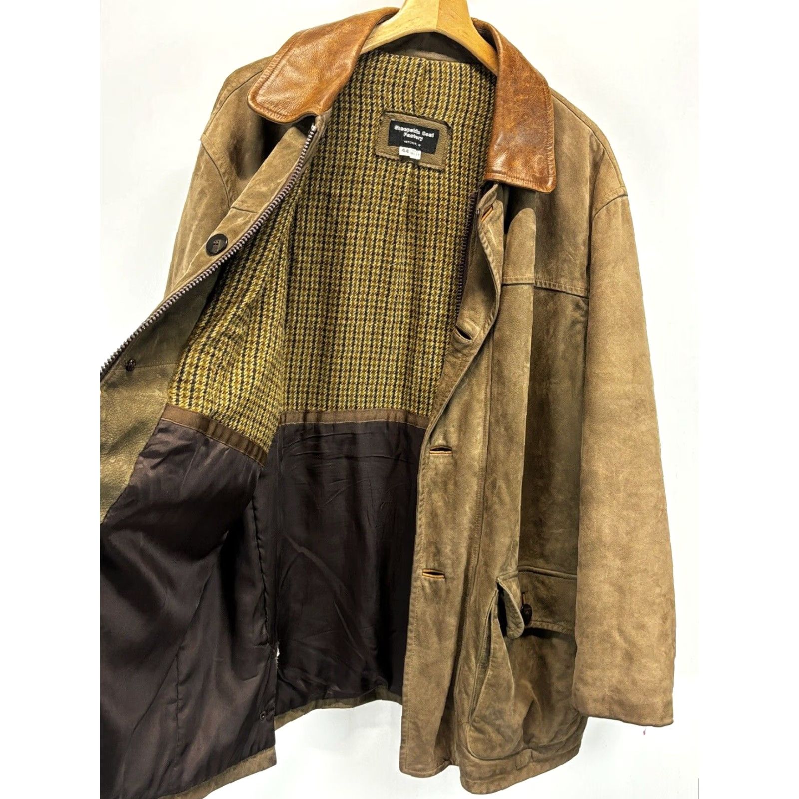 Vintage VINTAGE Sheepskin Coat Factory Leather Chore Coat Men 44 Brown USA Lined Mid-Length Heavy Size US S / EU 44-46 / 1 - 2 Thumbnail