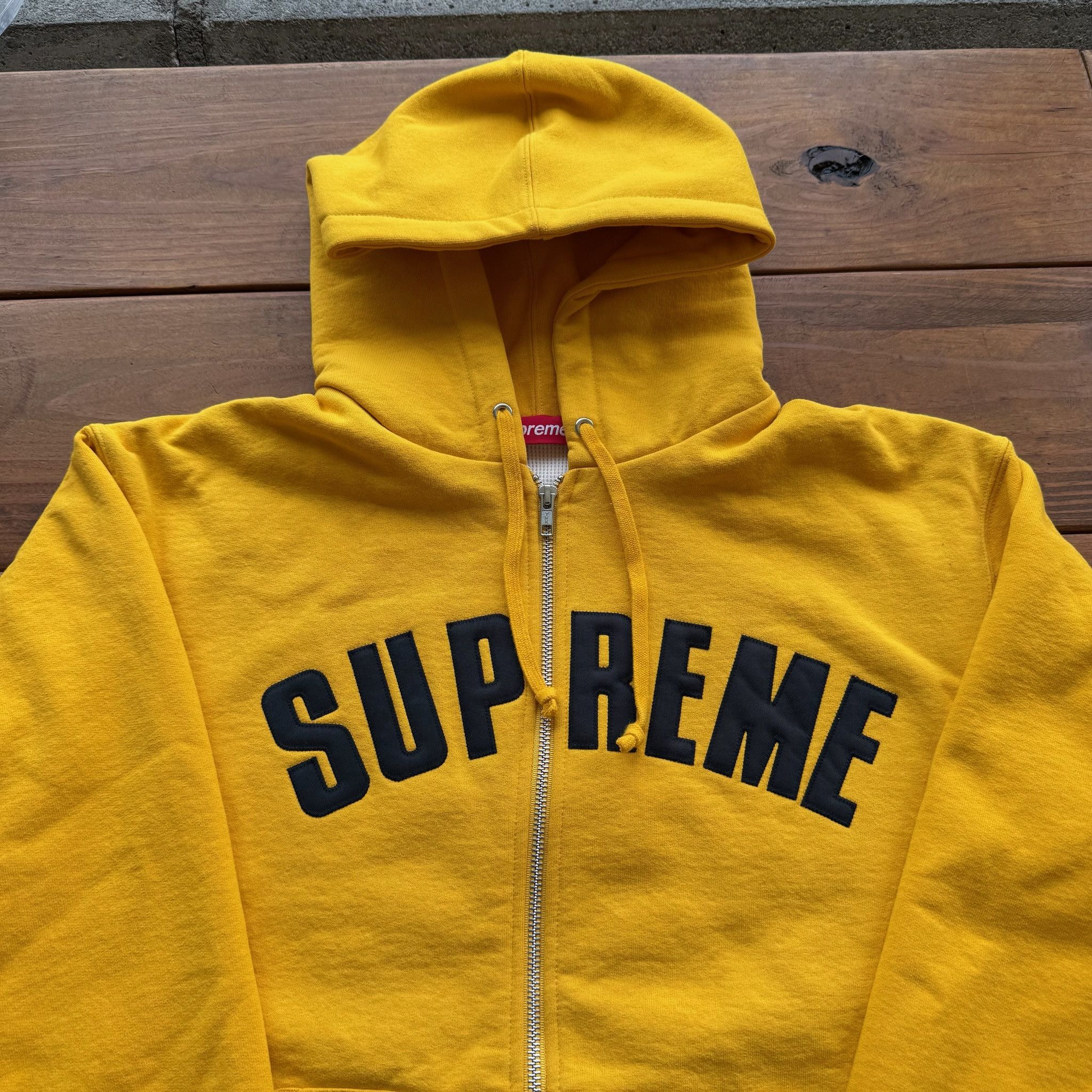 Supreme Supreme Arc Thermal Lined Zip Up Hooded Sweatshirt 'Yellow' Size US M / EU 48-50 / 2 - 2 Thumbnail