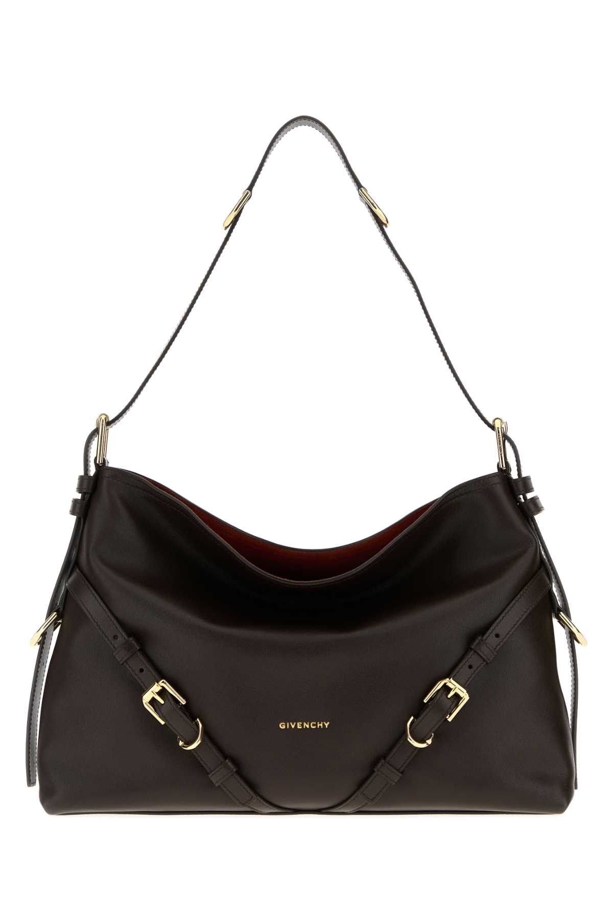 Givenchy Dark Brown Leather Medium Voyou Shoulder Bag Size ONE SIZE - 1 Thumbnail
