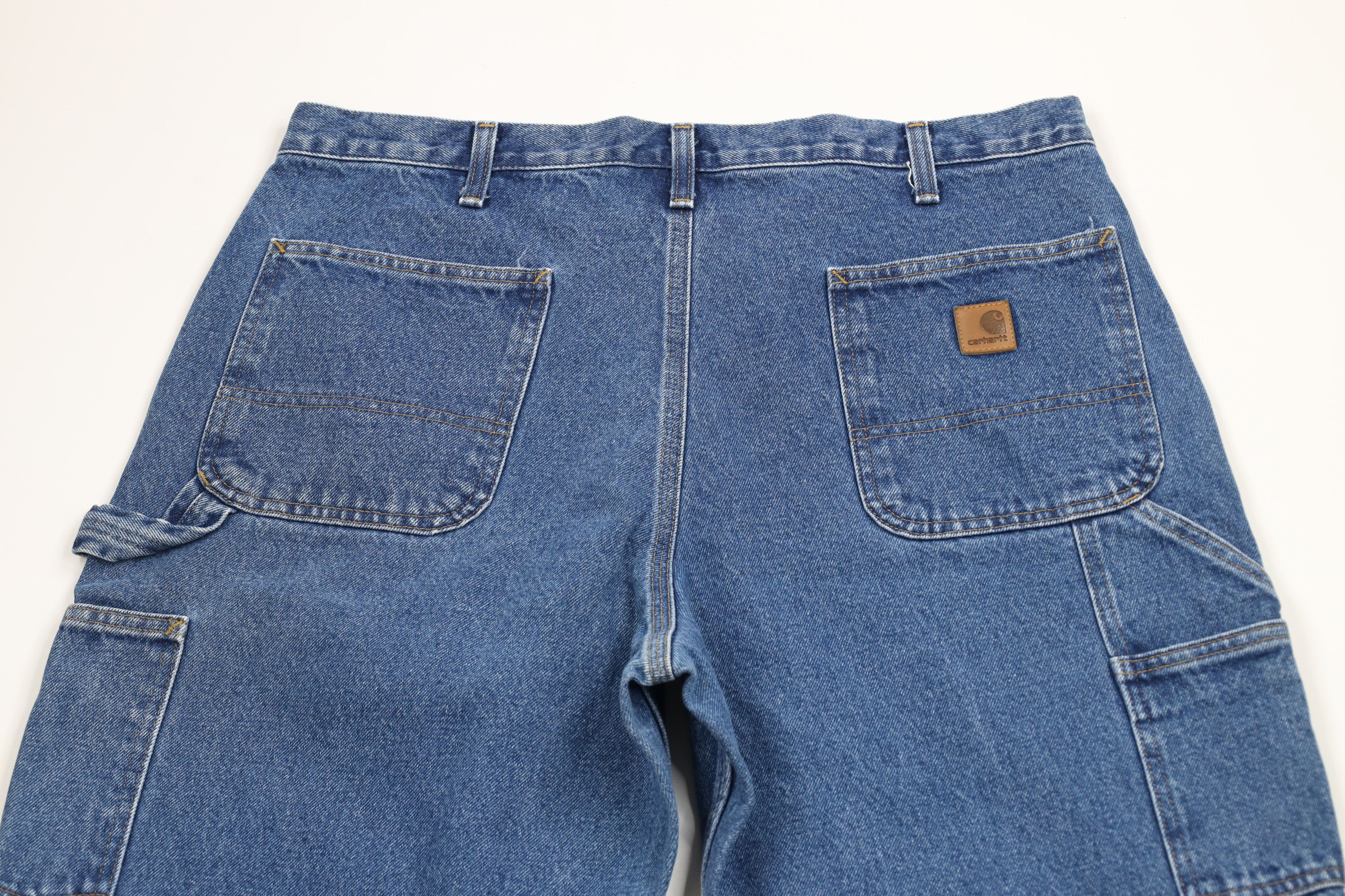 Carhartt × Vintage Vintage Carhartt Spell Out Wide Leg Dungaree Denim Jeans Size US 38 / EU 54 - 9 Thumbnail