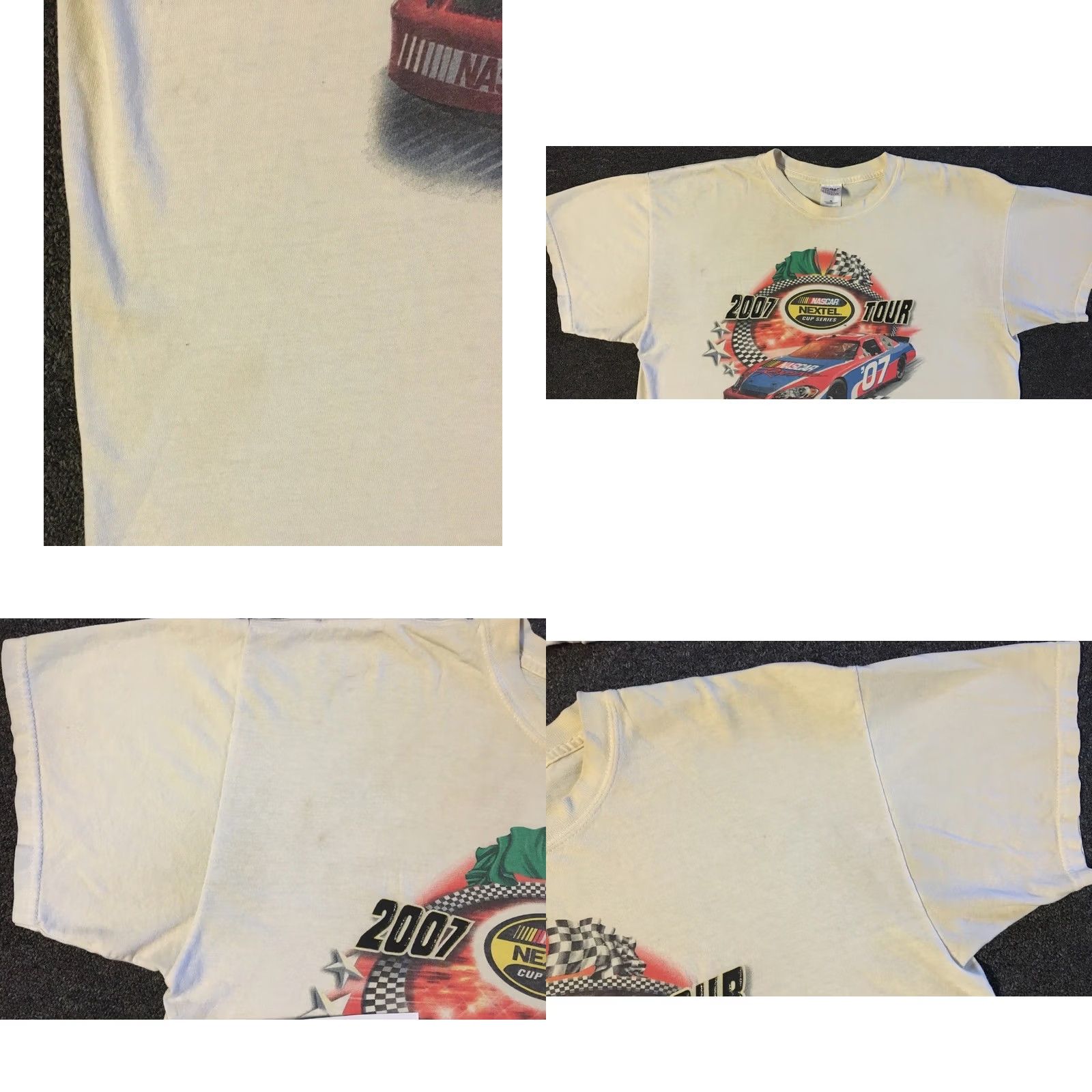 NASCAR VINTAGE NASCAR Shirt L White 90s Grunge Biker Cars Racing Distressed All Over Print Mens XL Size US L / EU 52-54 / 3 - 8 Thumbnail