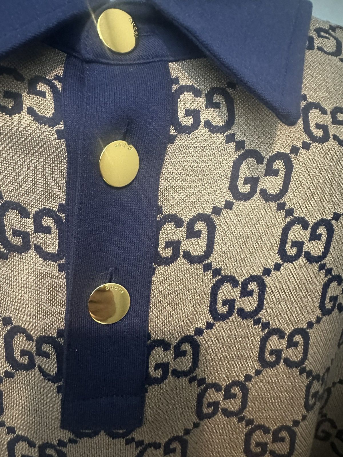 Gucci Gucci Panelled Cotton-Jersey and logo-Jacquard Polo Size US L / EU 52-54 / 3 - 2 Thumbnail