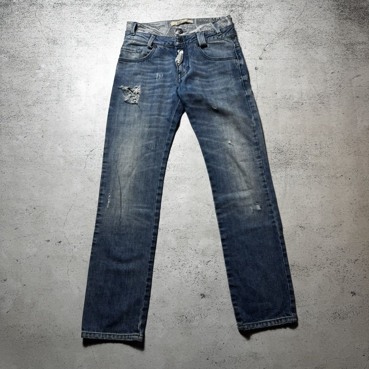 John Galliano vintage y2k destroyed John galliano jeans double waist Size 28" / US 6 / IT 42 - 1 Thumbnail