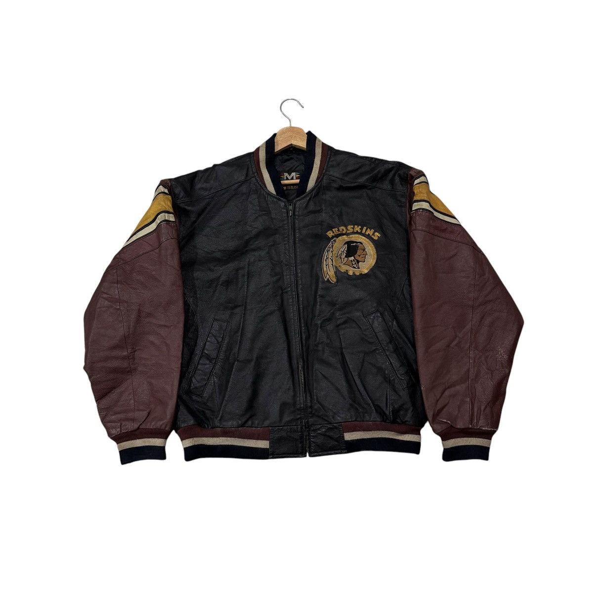 NFL Washington Redskins Zipper Leather Jacket