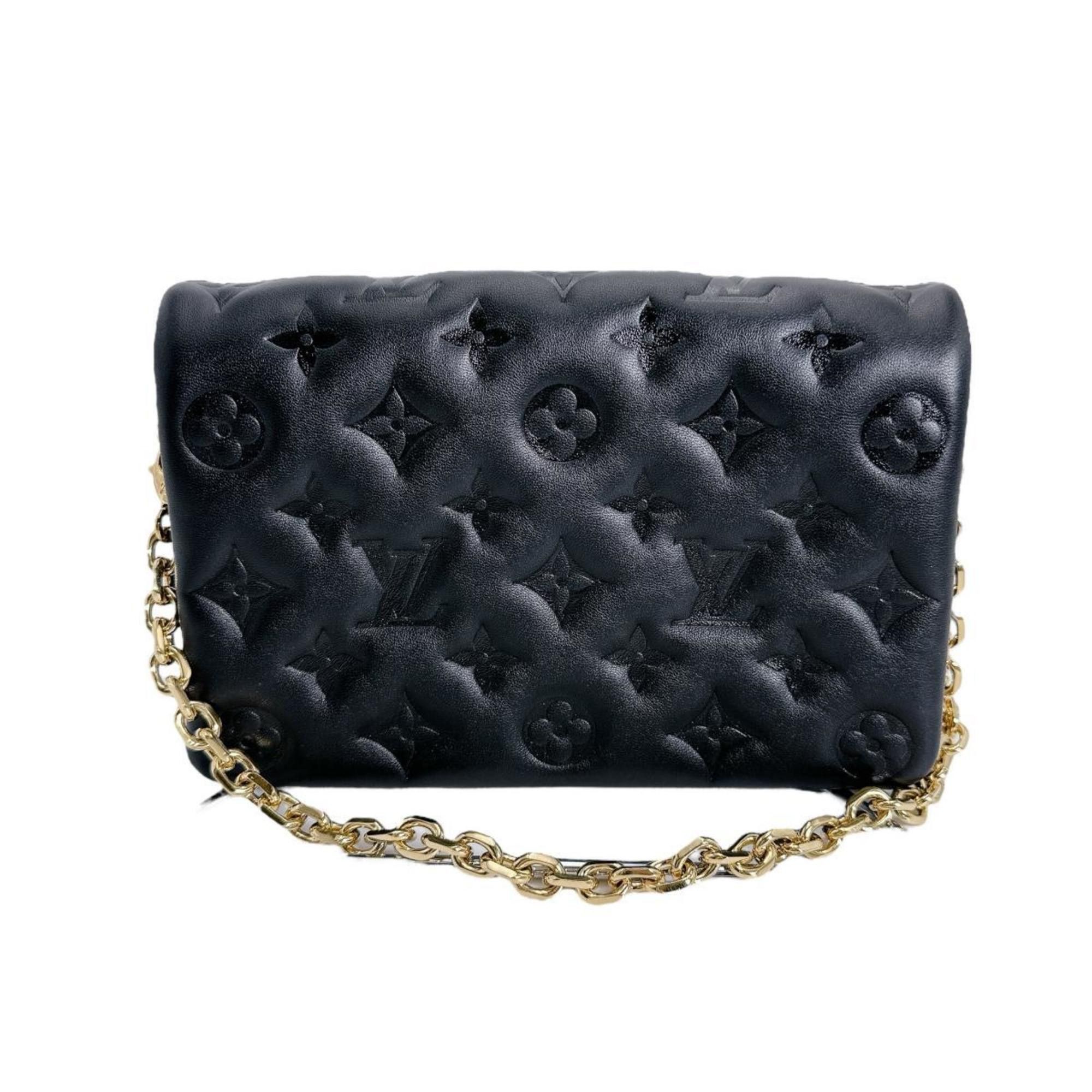 Louis Vuitton Louis Vuitton Monogram Pochette Coussin Shoulder Bag in Lambskin, M82116, Black Size ONE SIZE - 1 Thumbnail