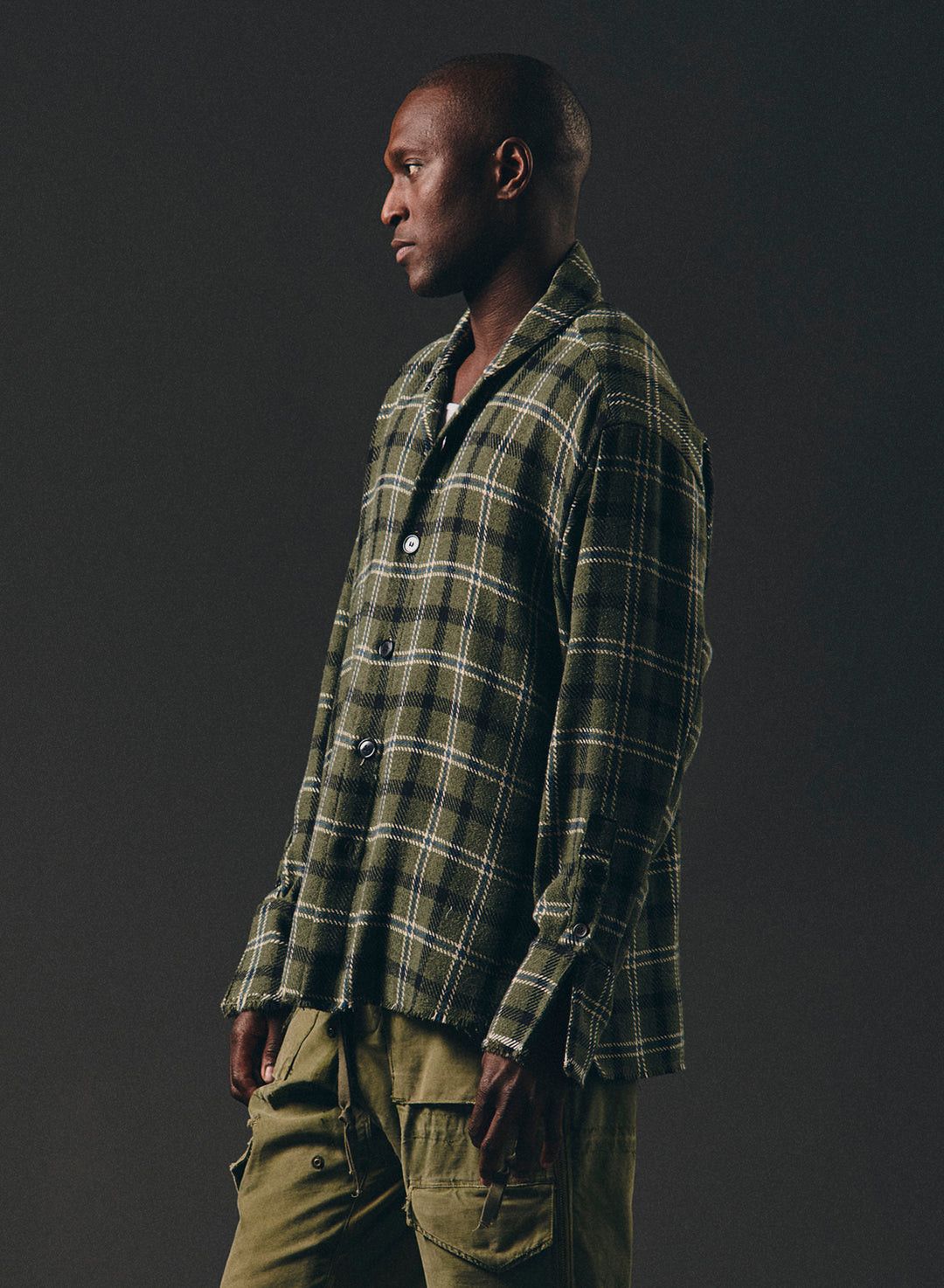 Greg Lauren $875 Greg Lauren Army Plaid Shawl Collar Boxy Jacket Size US L / EU 52-54 / 3 - 2 Thumbnail
