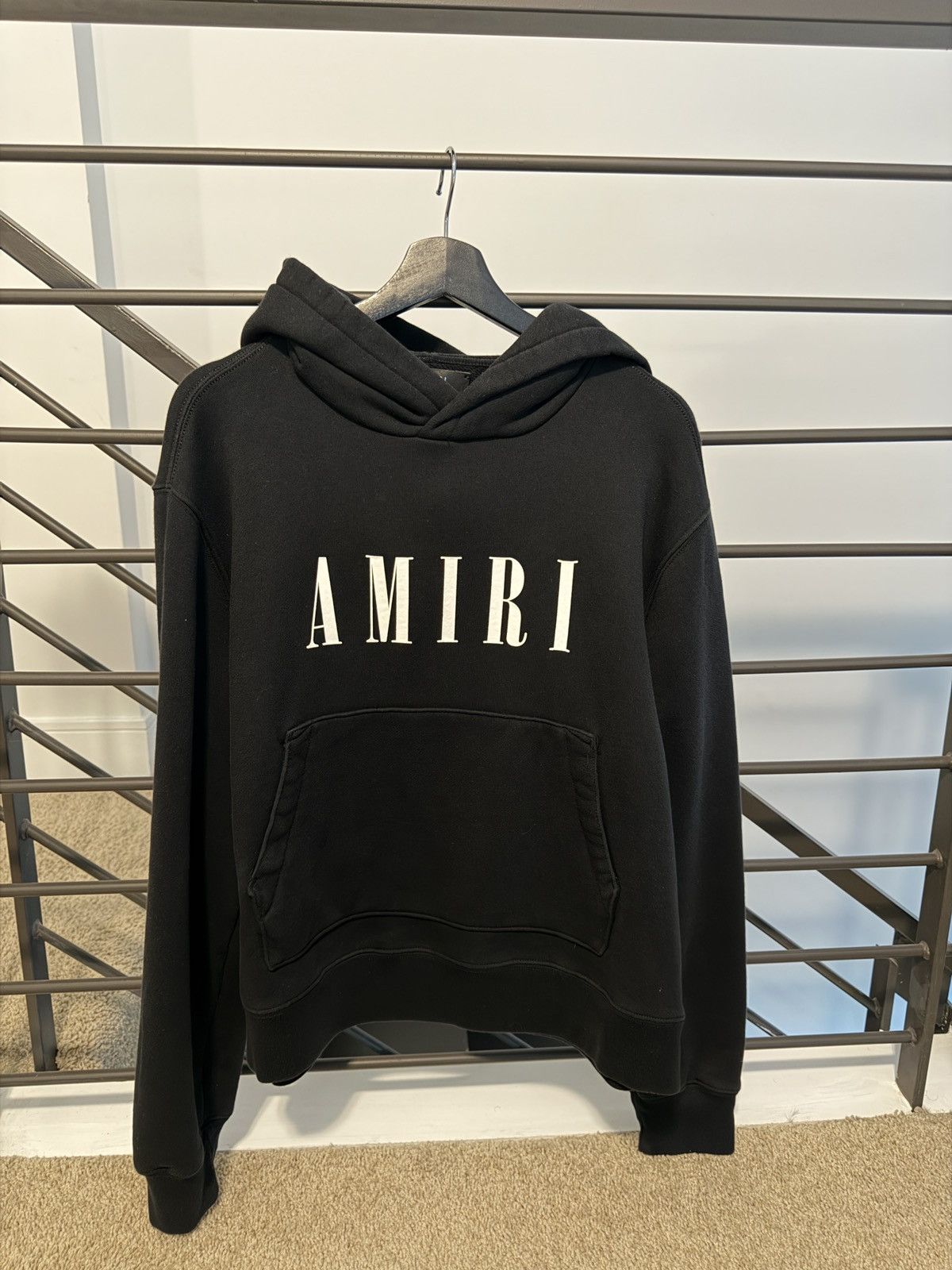 Amiri AMIRI Logo-Lettering Cotton Hoodie Size US L / EU 52-54 / 3 - 1 Thumbnail
