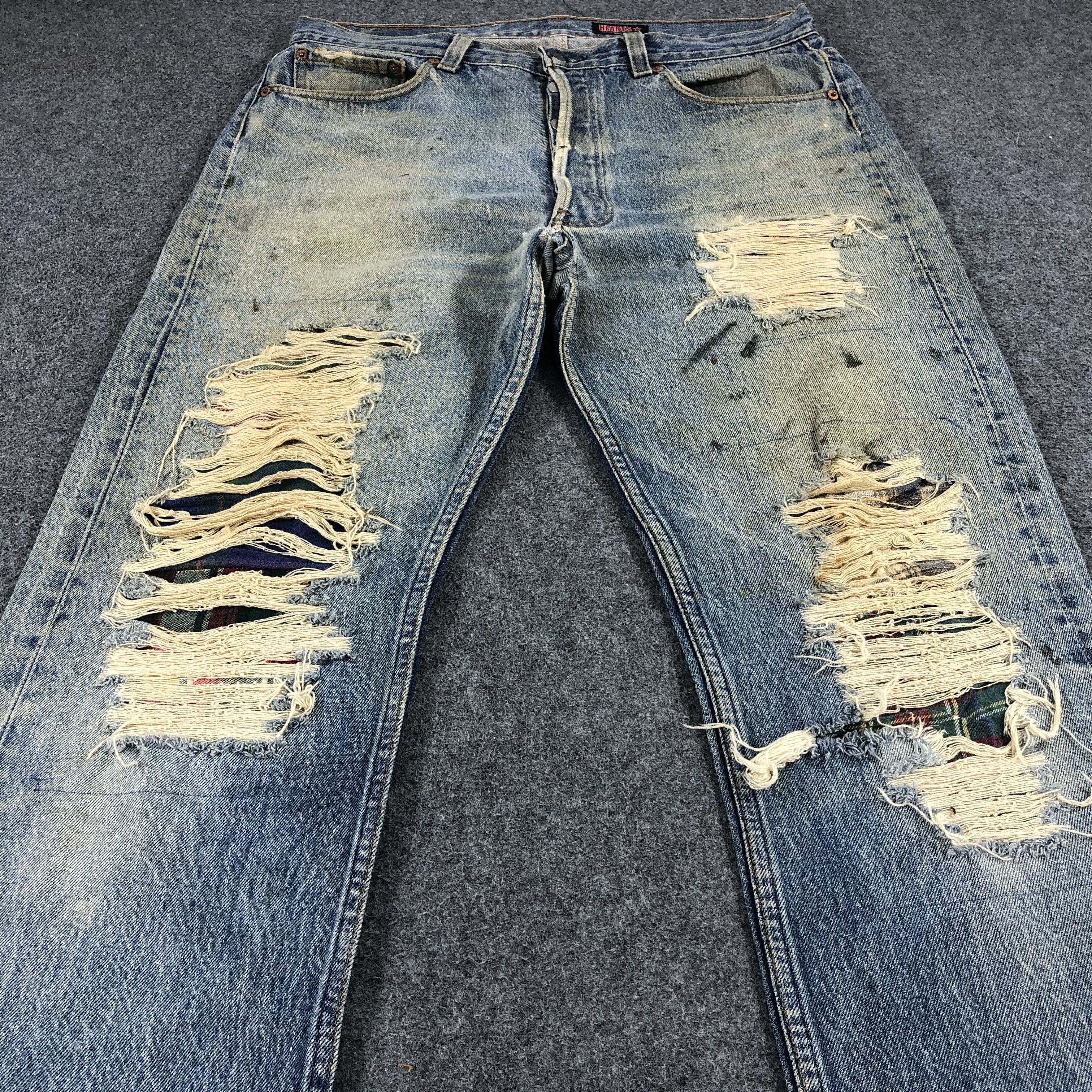 Levi's Vintage Levis 501 Jeans Rusty Wash Distressed Denim KJ376 Size US 34 / EU 50 - 3 Thumbnail