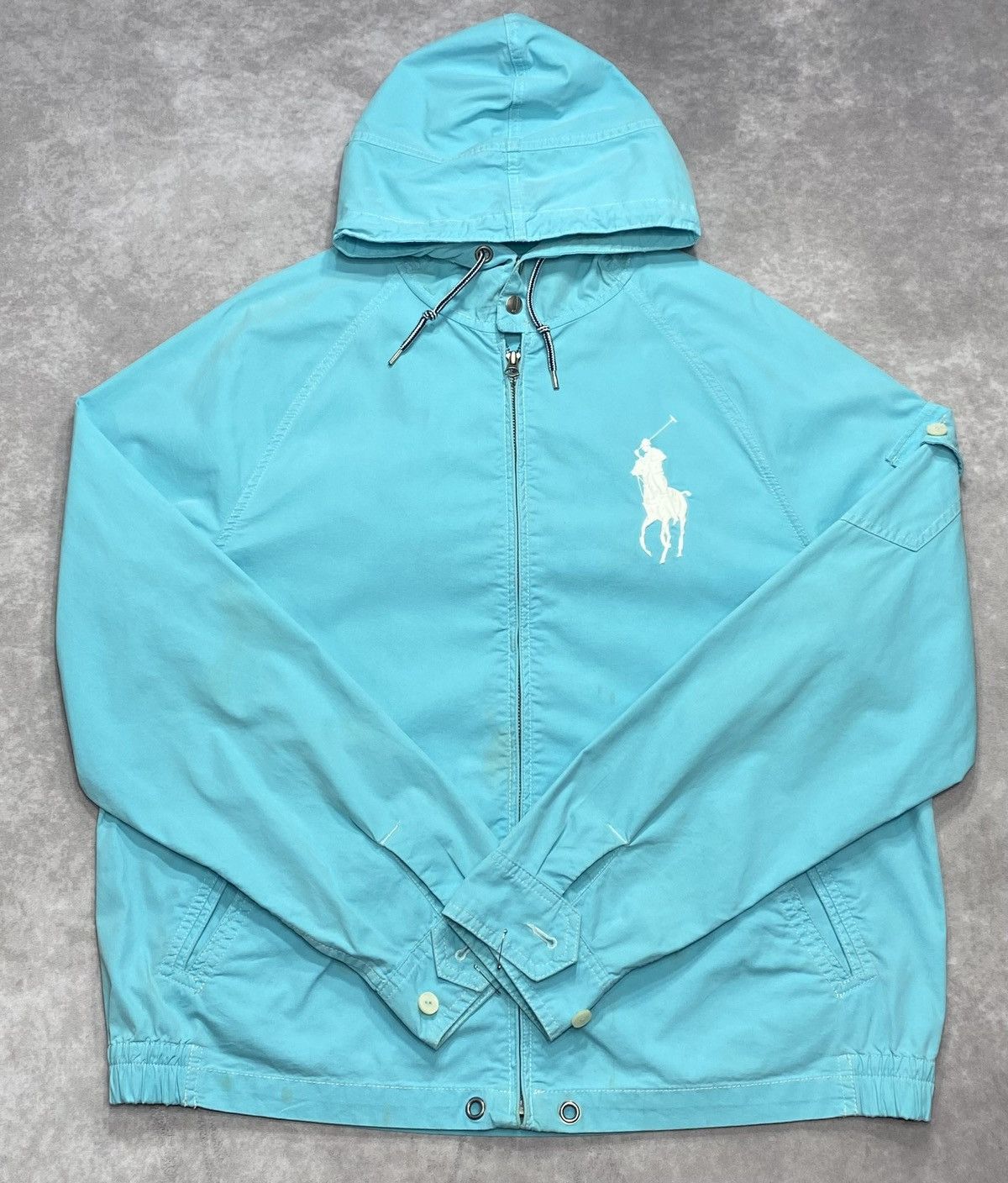Polo Ralph Lauren Vintage Polo Ralph Lauren Aqua Hooded Windbreaker Jacket Size US L / EU 52-54 / 3 - 1 Thumbnail