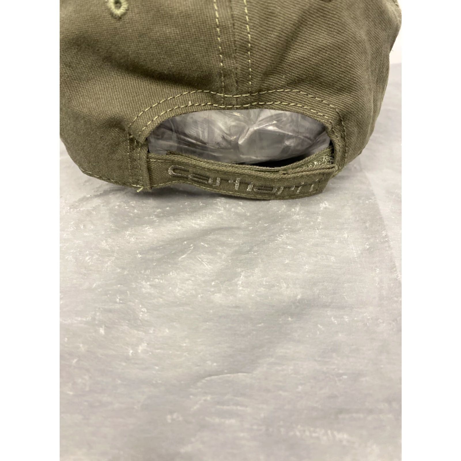 Carhartt CARHARTT Men's Canvas Cap Dusty Olive Green OSFA Velcro Hat Size ONE SIZE - 5 Thumbnail