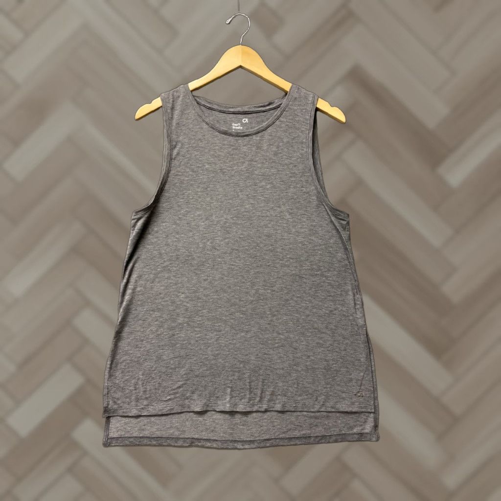 Gap Gap Tank Shirt Women S Gray Pullover Loose Crew Neck Knit Cotton Blend Solid Basic Preppy All Seasons Breathable Casual Party/Cocktail Womens Size S / US 4 / IT 40 - 1 Thumbnail