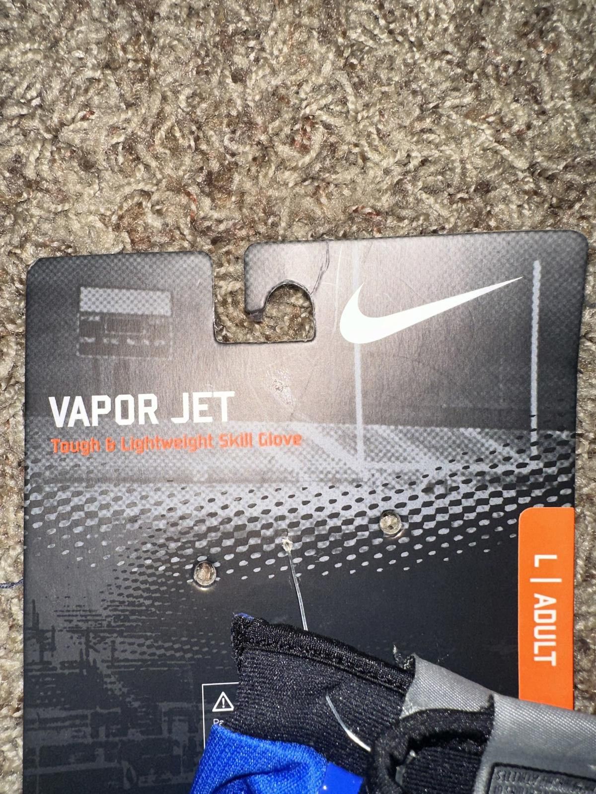 Nike VINTAGE Nike Men’s VaporJet Magnigrip Football Receiver Blue Gloves 2009 Size ONE SIZE - 2 Thumbnail