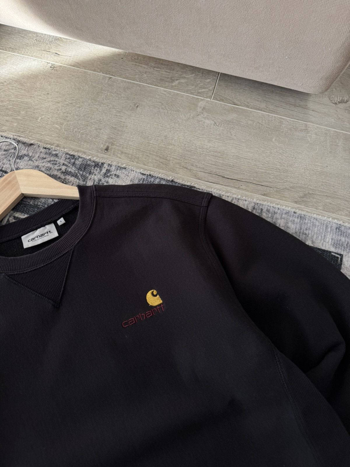 Carhartt Carhartt Black American Script Logo Basic Sweatshirt Size US S / EU 44-46 / 1 - 5 Thumbnail