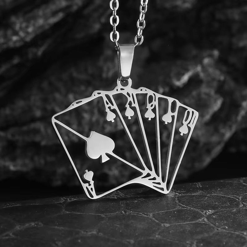 Jewelry Playing Cards Pendant Necklace Size ONE SIZE - 1 Preview