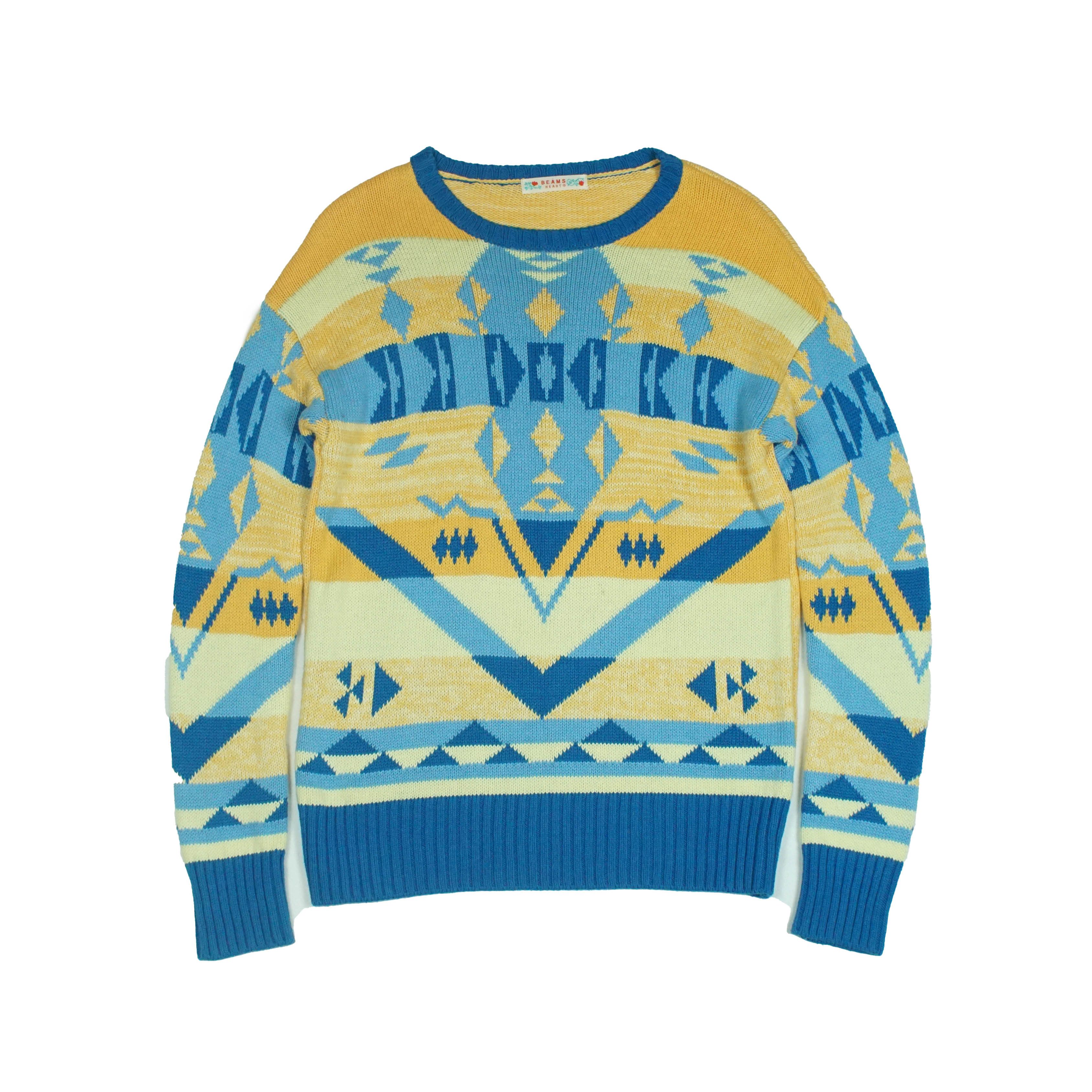 Beams Japan *NoTariff Beams Heart Navajo Pattern Knit Size ONE SIZE - 1 Thumbnail