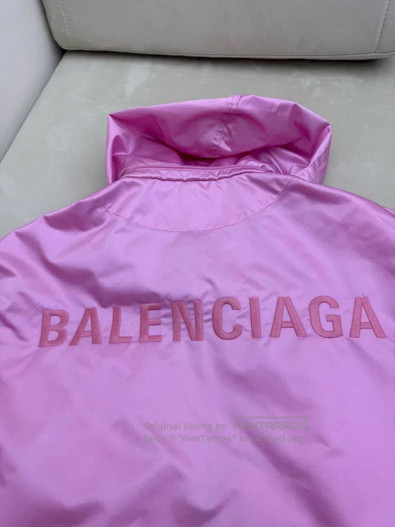 Balenciaga Balenciaga Pink Embroidered Logo Hooded Jacket Size XXS / US 00 / IT 34 - 3 Thumbnail