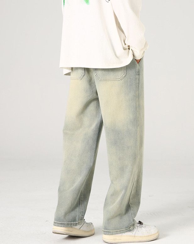 Vintage Men's Japanese Retro Straight Leg Washed Jeans Size US 32 / EU 48 - 3 Thumbnail
