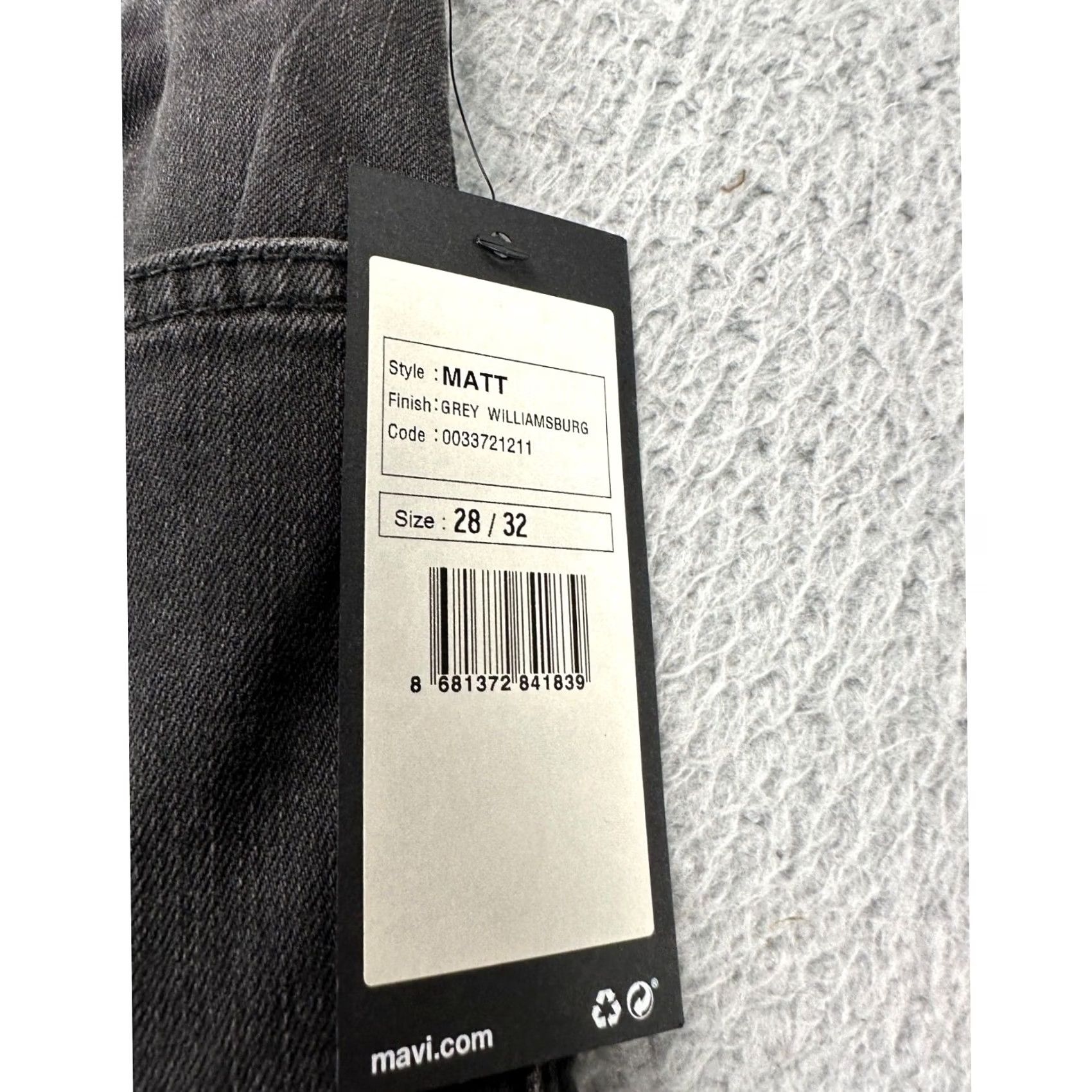 Vintage Mavi Matt Jeans Mens 28X32 Gray Charcoal Wash Straight Leg Relaxed Denim Pockets Stretch Mens Size US 28 / EU 44 - 2 Thumbnail