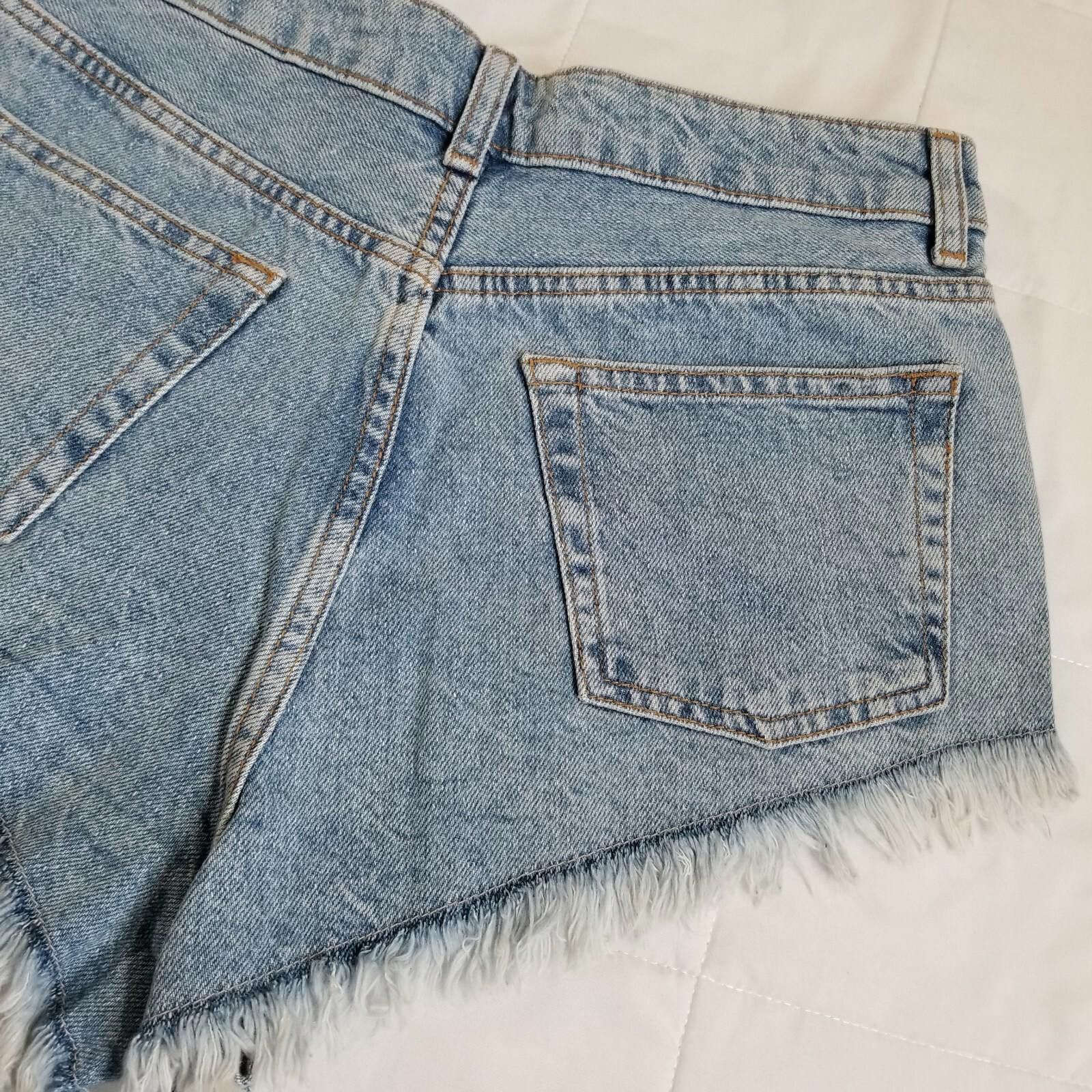 Topshop TopShop Womens Kiri Denim Jean Shorts High Waisted Size 6 Size 28" / US 6 / IT 42 - 8 Thumbnail