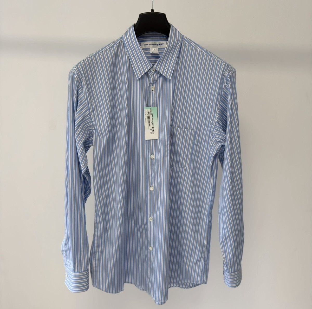 Comme des Garcons Blue/White Striped Cotton Shirt Size US M / EU 48-50 / 2 - 1 Thumbnail