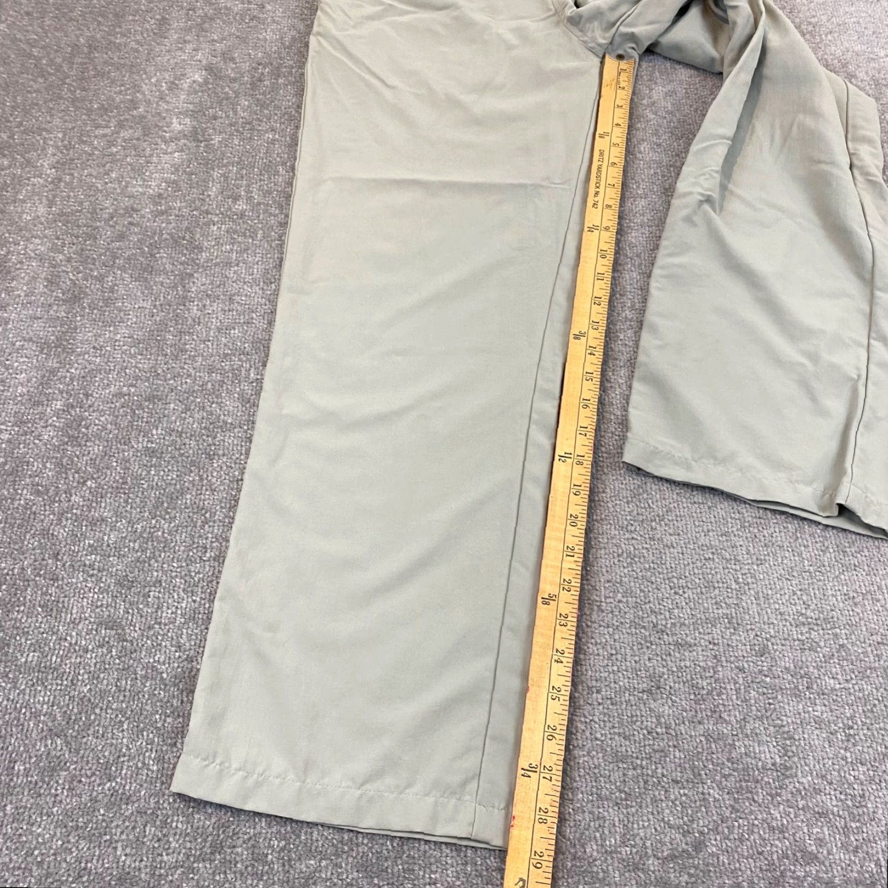 Vintage Rohan Pants Men 32x29 Light Beige Polyamide Stretch Chino Hiking Golf Trail 5-Pocket Flat Front Regular Fit Casual Travel outfit Mens Size US 32 / EU 48 - 4 Thumbnail