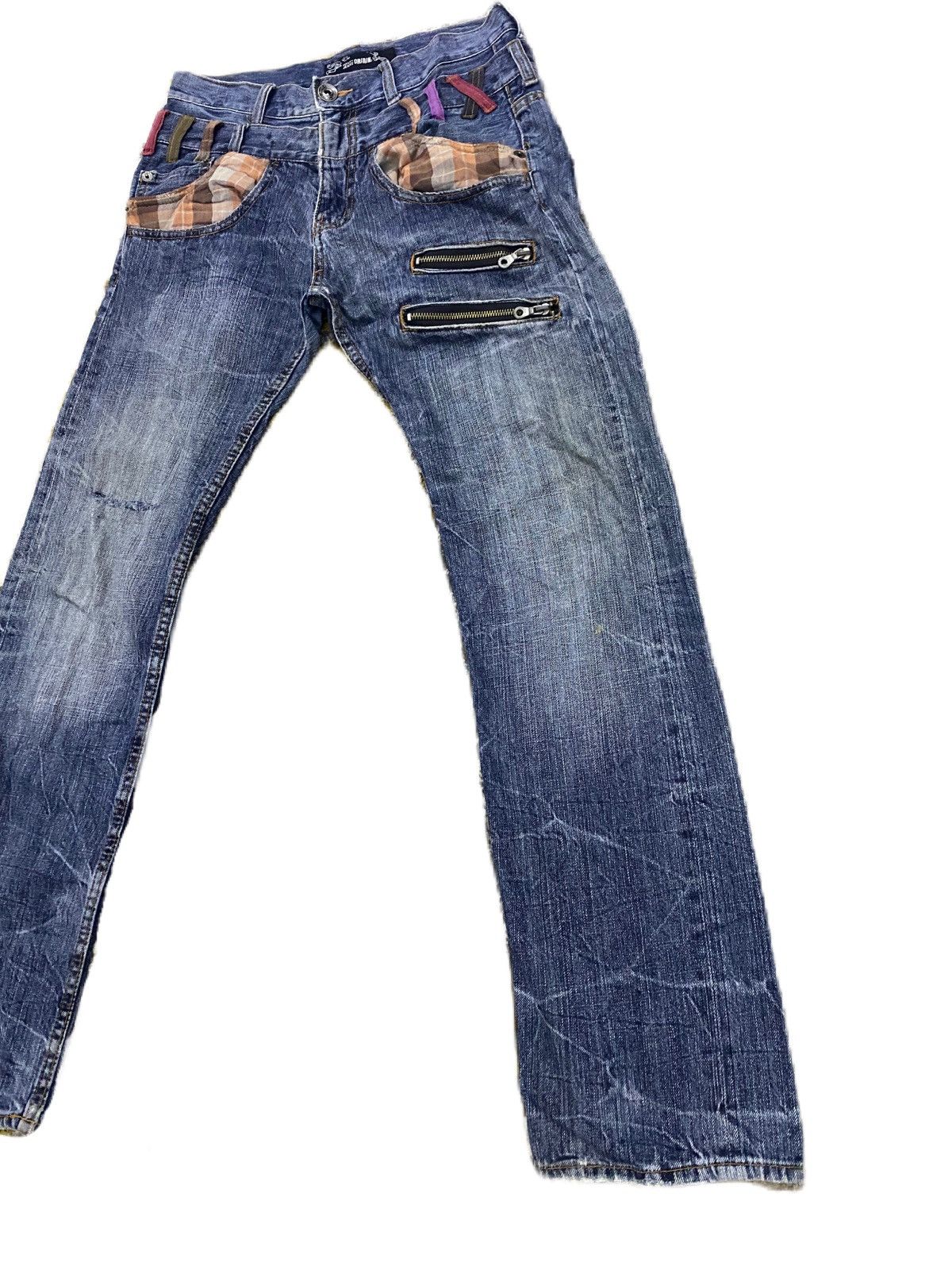 Japanese Brand × Junya Watanabe × semanticdesign JAPAN BRAND ORIRIN RIPPED JEANS DOUBLE WAIST DESIGN RARE Size US 32 / EU 48 - 2 Thumbnail