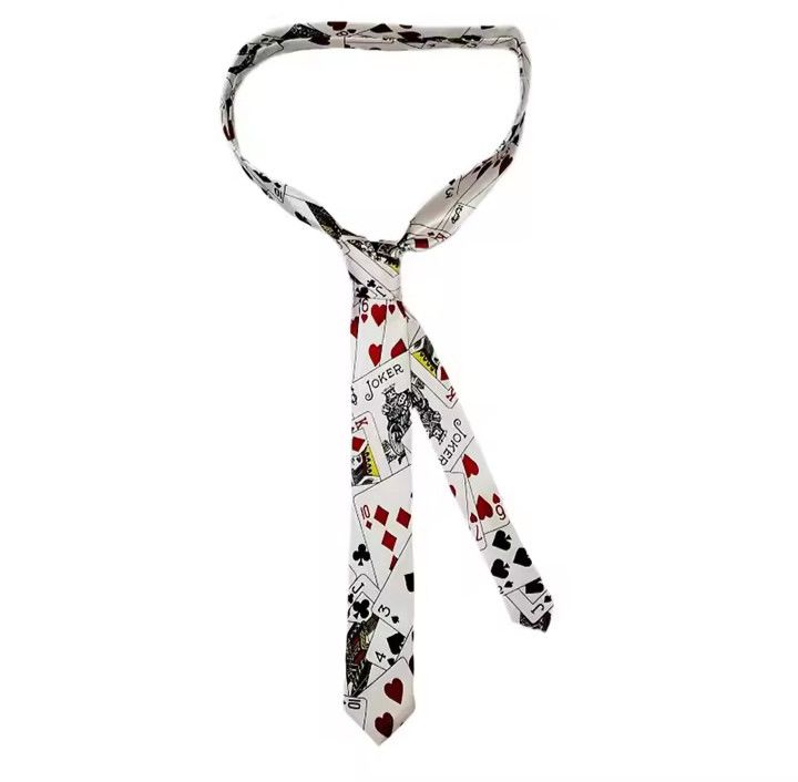 Japanese Brand × The Tie Bar Playing Card Printed Pattern Neck Tie Size ONE SIZE - 1 Thumbnail