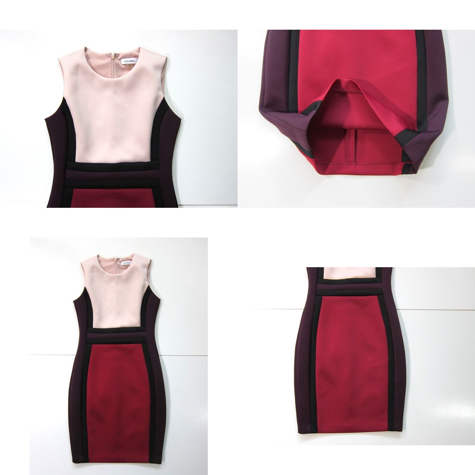 Calvin Klein Calvin Klein Dress Women Sleeveless Pink Black Stretch Fitted Pencil Straight Midi 4"} Size S / US 4 / IT 40 - 8 Thumbnail