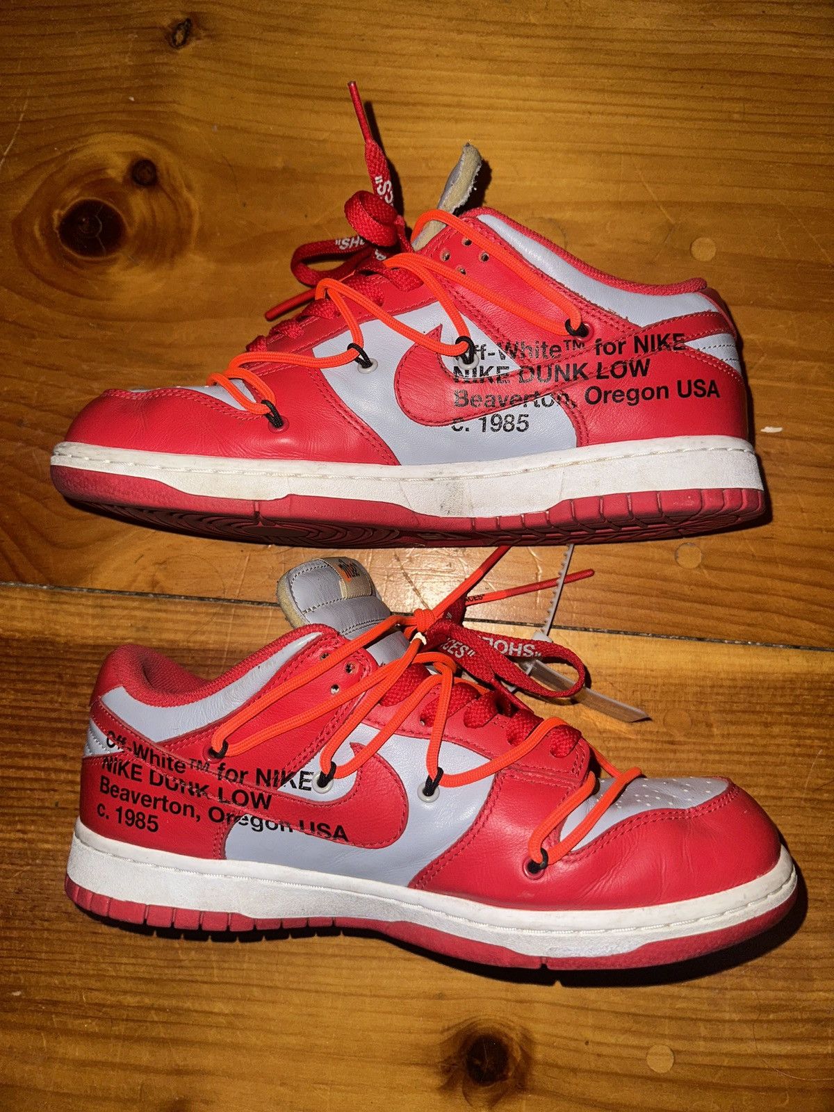 Nike × Off-White Nike Off-White x Dunk Low 'University Red' Size US 8.5 / EU 41-42 - 2 Thumbnail