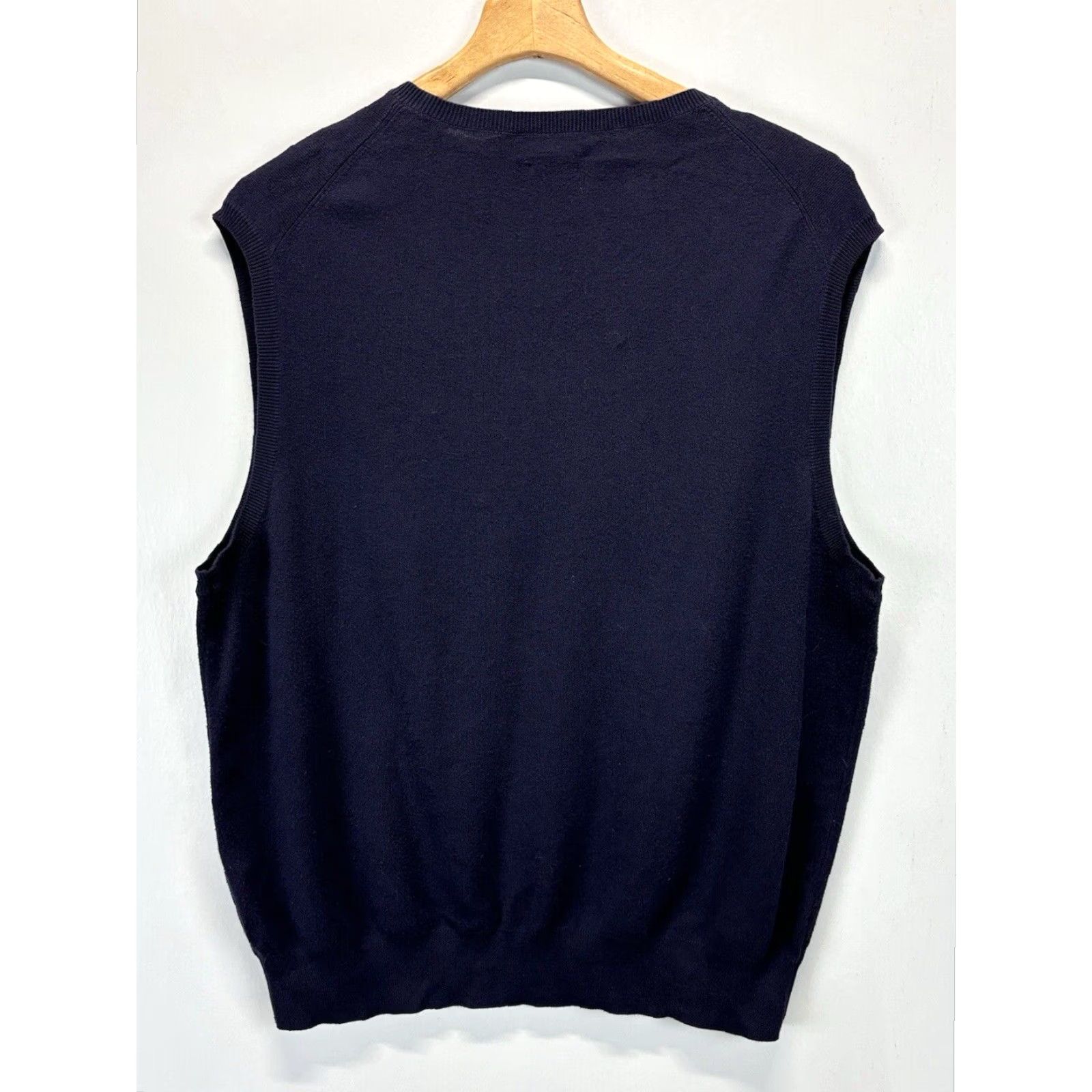 Ralph Lauren VINTAGE Polo Ralph Lauren Mens Navy V-Neck Sweater Vest X-Large Cotton Preppy Classic Size US XL / EU 56 / 4 - 3 Thumbnail