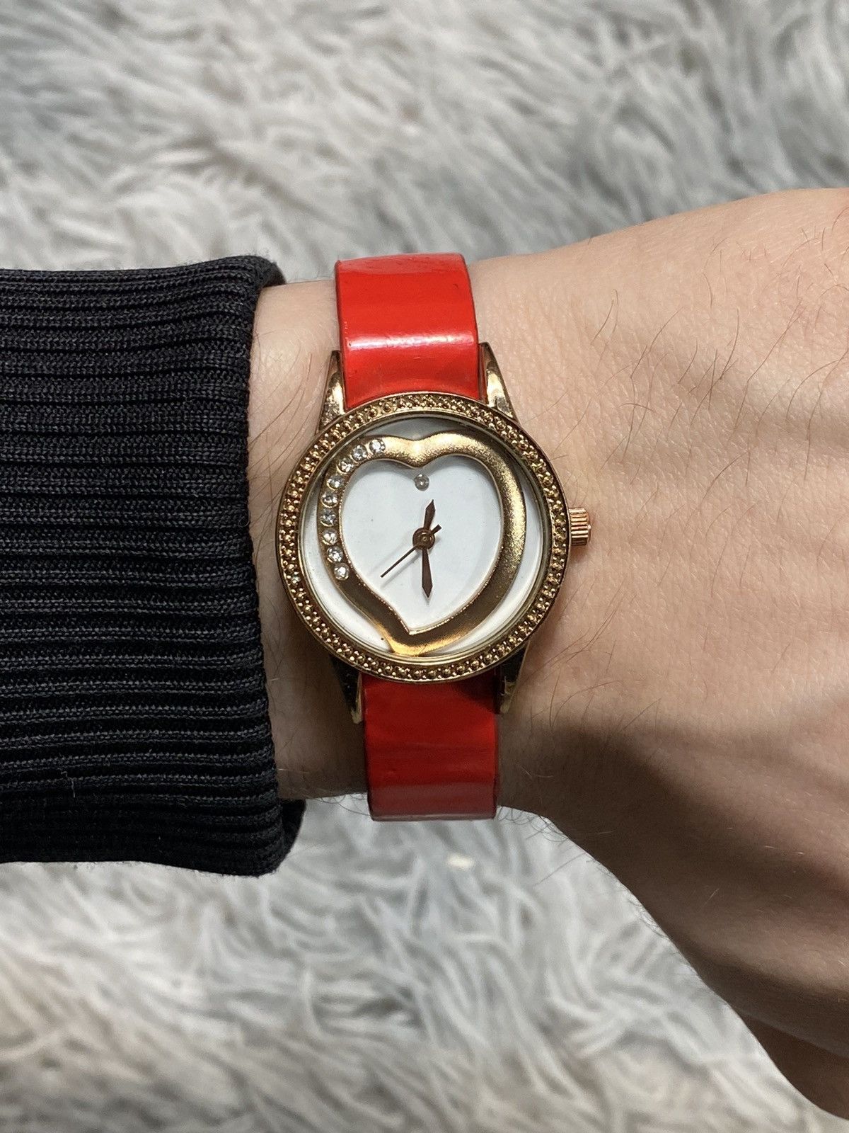 Japanese Brand × Jewelry × Vintage Heart-Shaped Red Strap Quartz Watch | Japanese Brand Size ONE SIZE - 8 Thumbnail