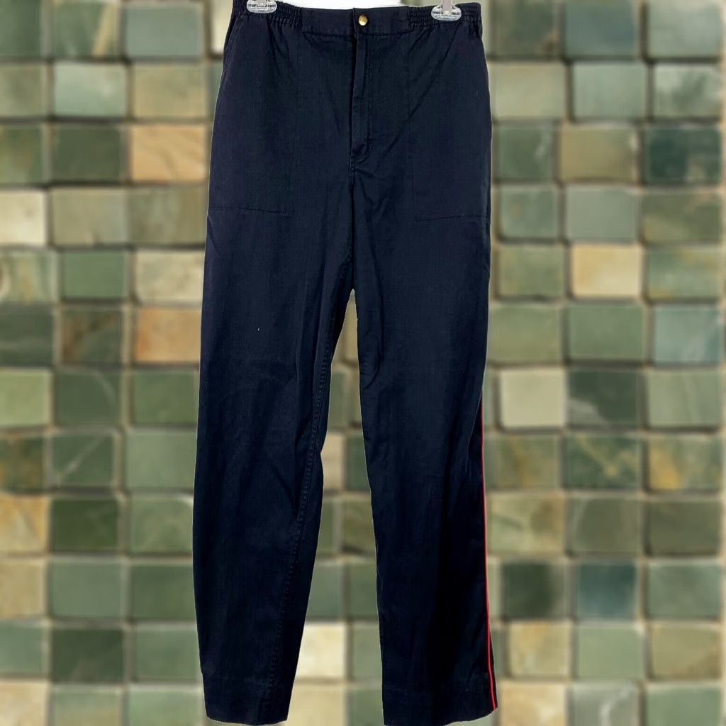 Vintage Trax Pants Mens Small Jogger Elastic Waist Zipper Tapered Inseam 31 Black Polyester Blend Athletic Regular Size S Size US 29 - 1 Thumbnail