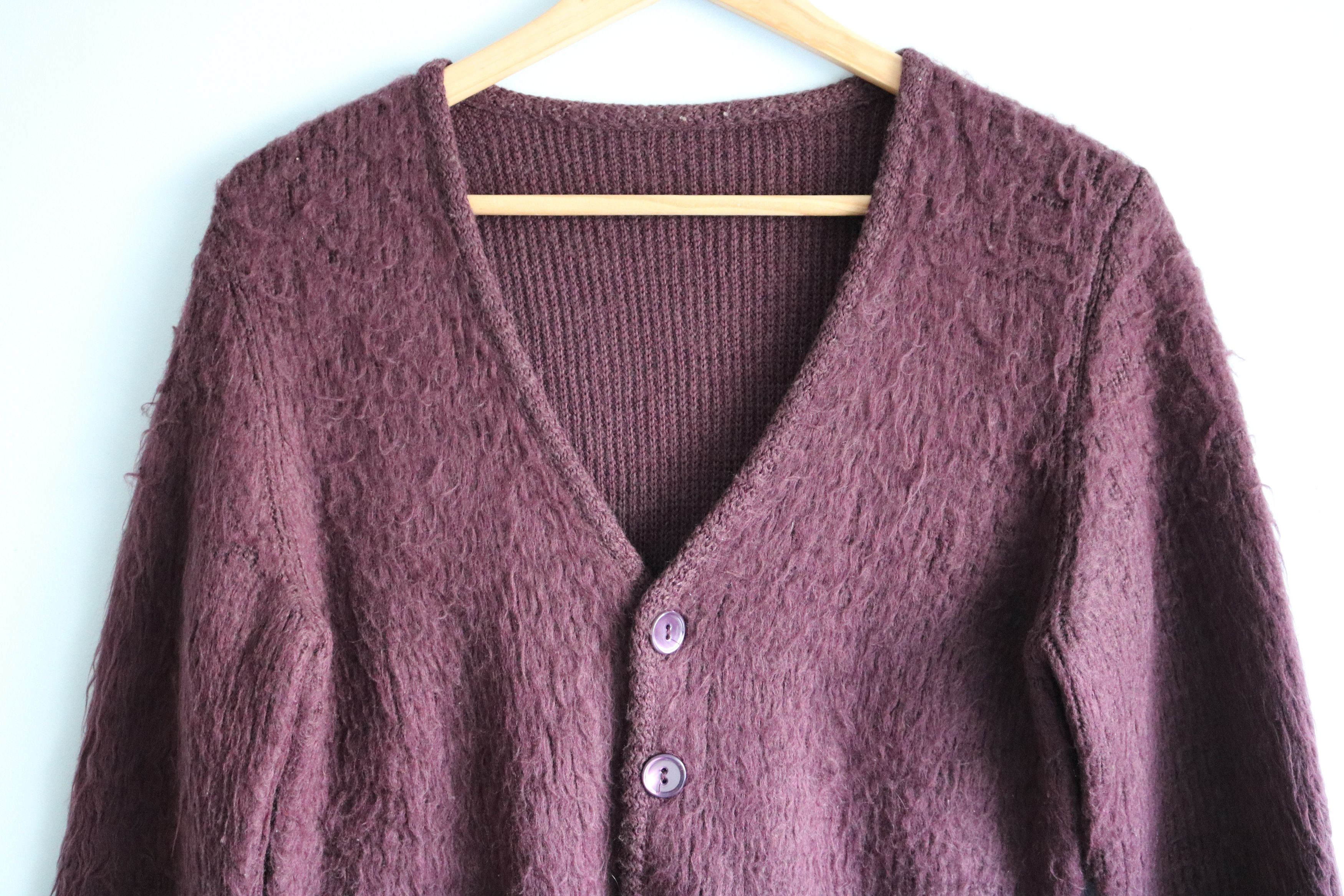Number (N)ine F/W09 Wine Kurt Cobain Grunge Cardigan Knit Size US S / EU 44-46 / 1 - 2 Thumbnail