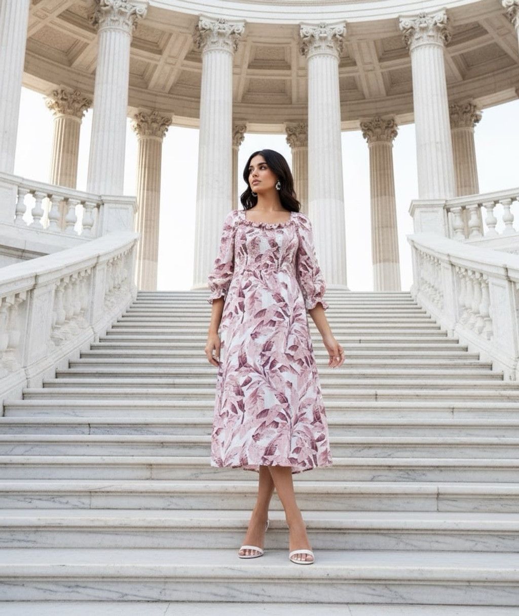 House of Harlow House of Harlow 1960 floral leaves ruffle sleeve dress sz M Size M / US 6-8 / IT 42-44 - 2 Thumbnail
