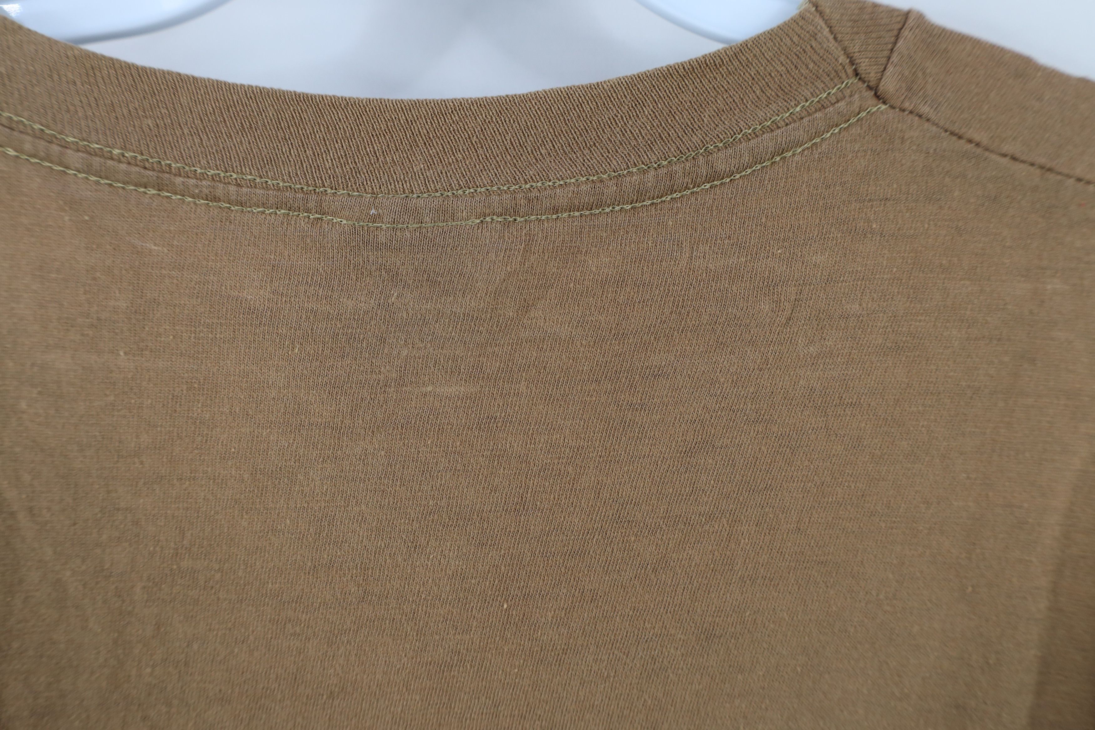Vintage Vintage 90s Streetwear Blank Combed Cotton T-Shirt Brown USA Size US L / EU 52-54 / 3 - 9 Thumbnail