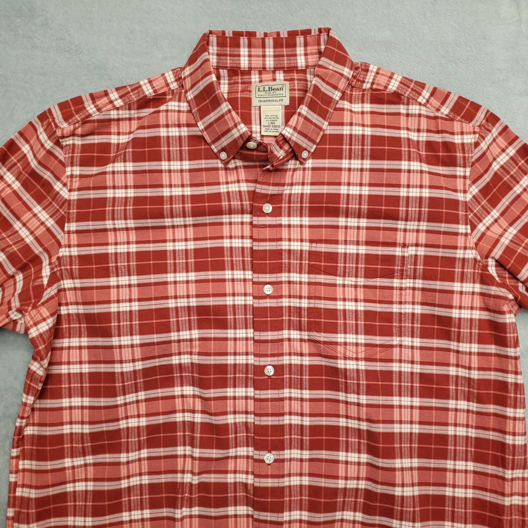 Vintage LL Bean Shirt Mens Large Red Plaid Twill Traditional Fit Long Sleeve Button Down Size US L / EU 52-54 / 3 - 2 Thumbnail