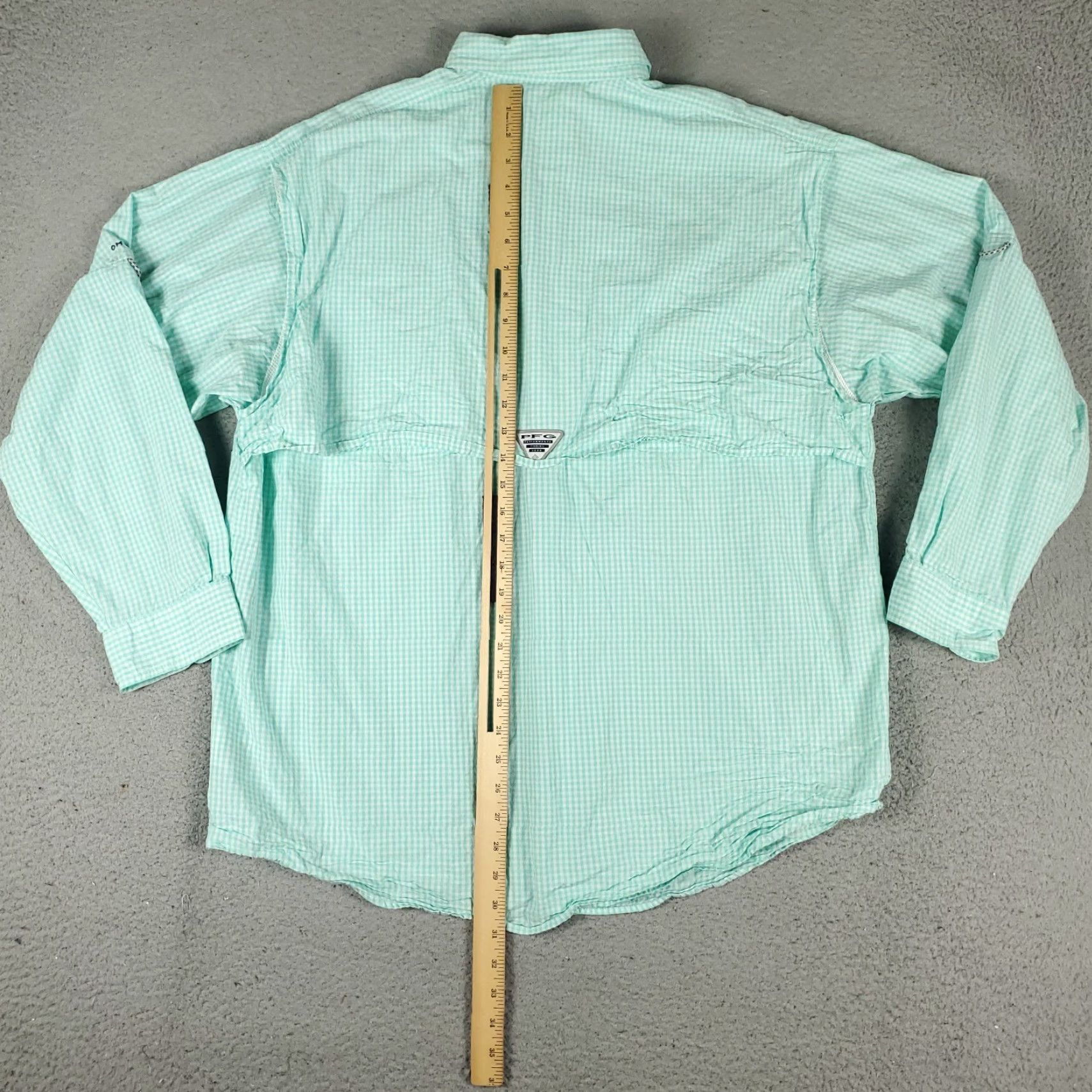 Vintage Columbia Shirt Mens Large Turquoise Check Vented Fishing Button Up Long Sleeve Size US L / EU 52-54 / 3 - 3 Thumbnail