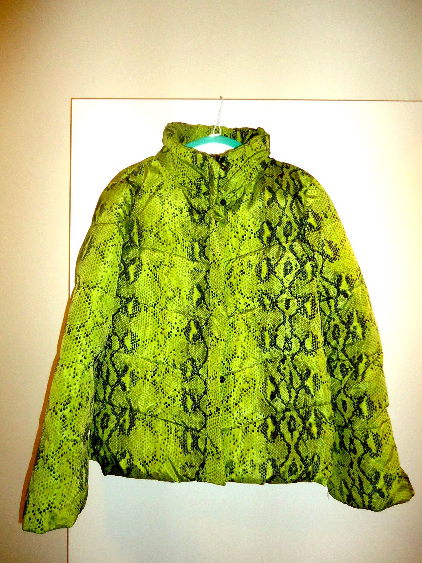 Betsey Johnson × Designer Betsey Johnson Green Snakeskin Puffer Jacket Size S Mint Size S / US 4 / IT 40 - 1 Thumbnail