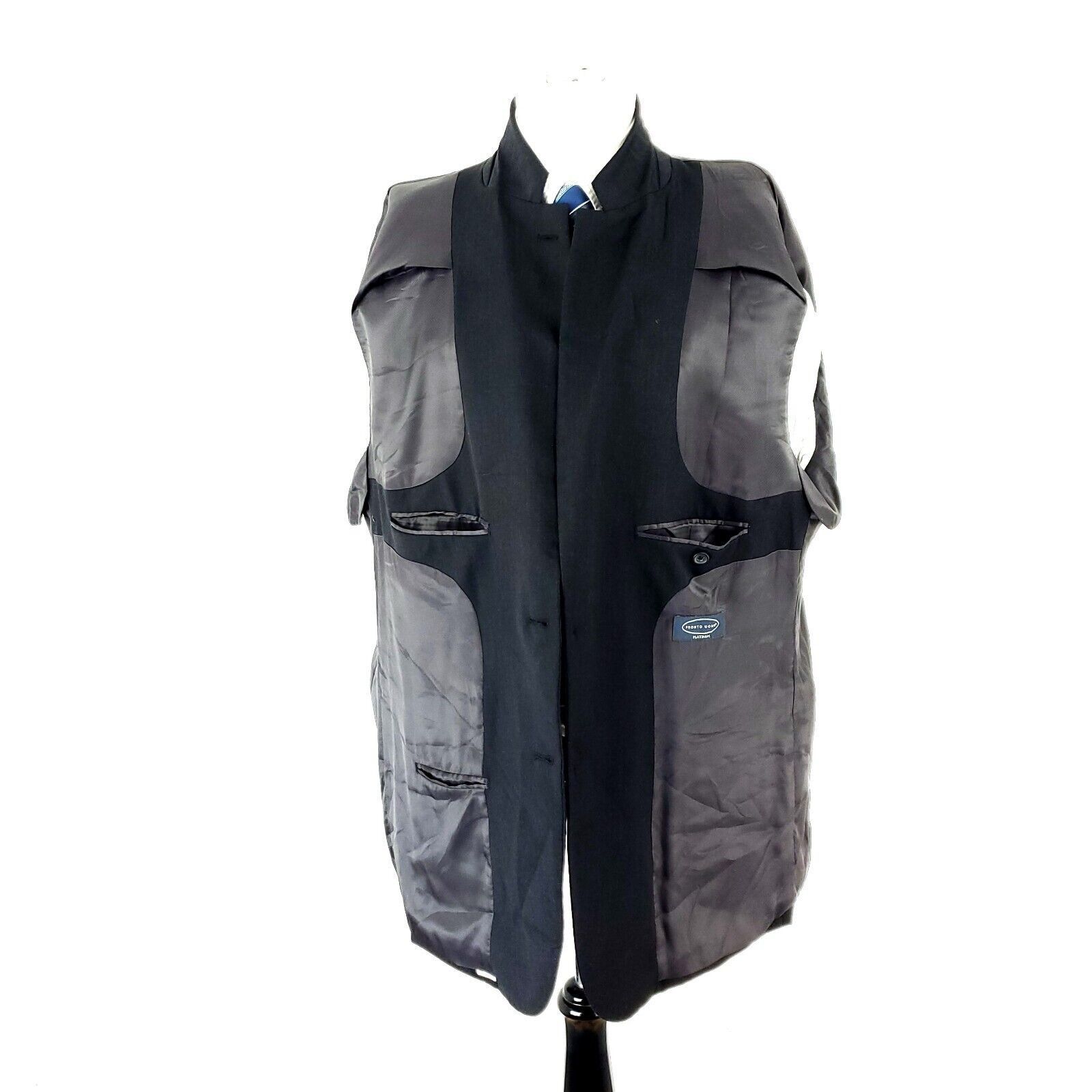Pronto Uomo Pronto Uomo Platinum Wool 2 Button Blazer 48L Blue Tagged 50 Size ONE SIZE - 9 Thumbnail