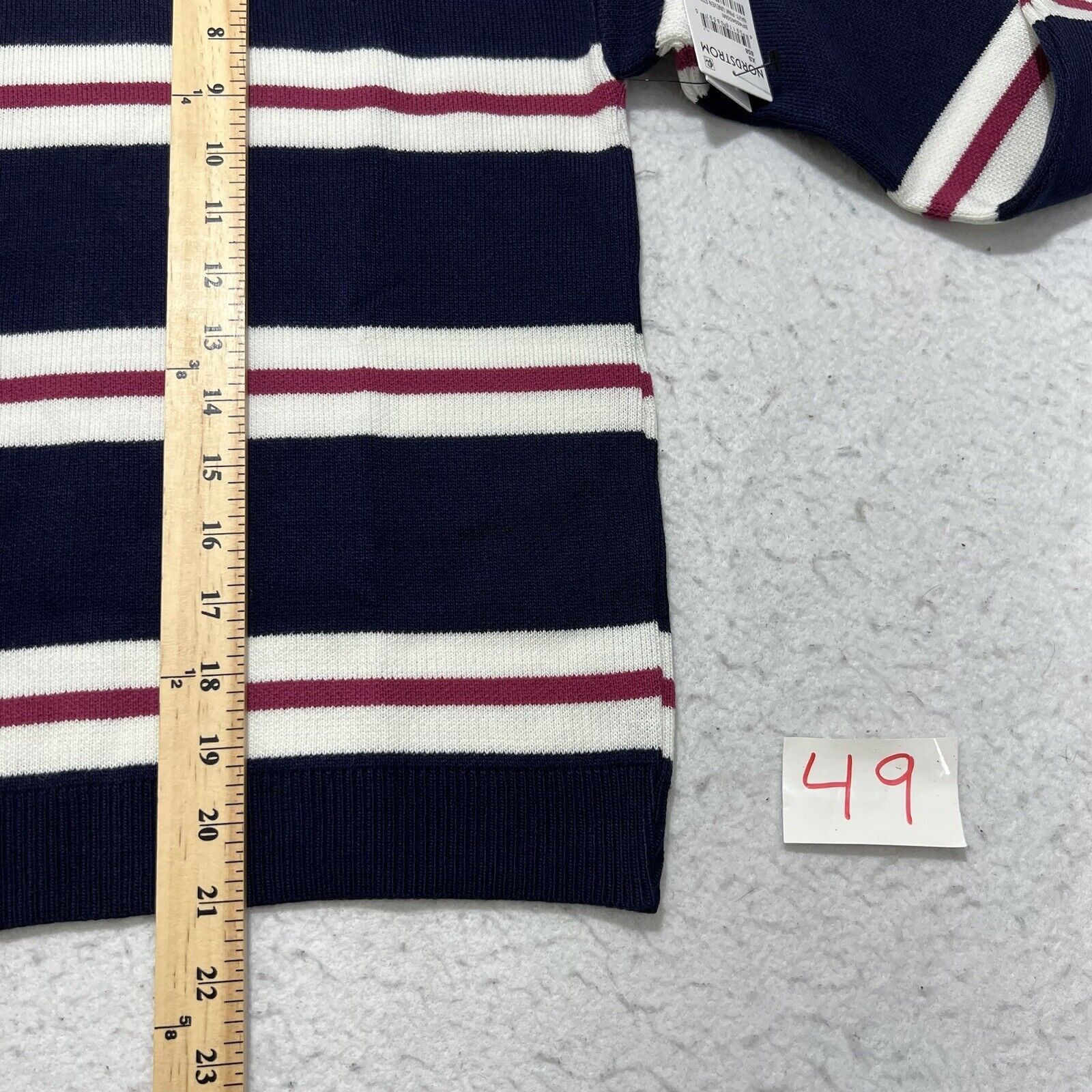 Nordstrom Nordstrom Blue White Pink Quarter Zip Striped Sweatshirt NWT Size XS / US 0-2 / IT 36-38 - 12 Thumbnail