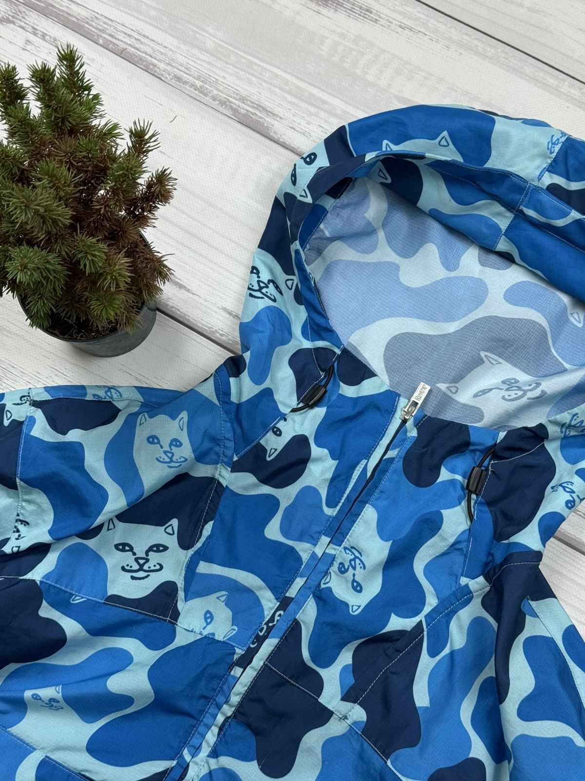 RIPNDIP RIPNDIP - Nerm Camo Packable Men's Anorak Jacket, Blue Camo Size US M / EU 48-50 / 2 - 3 Thumbnail