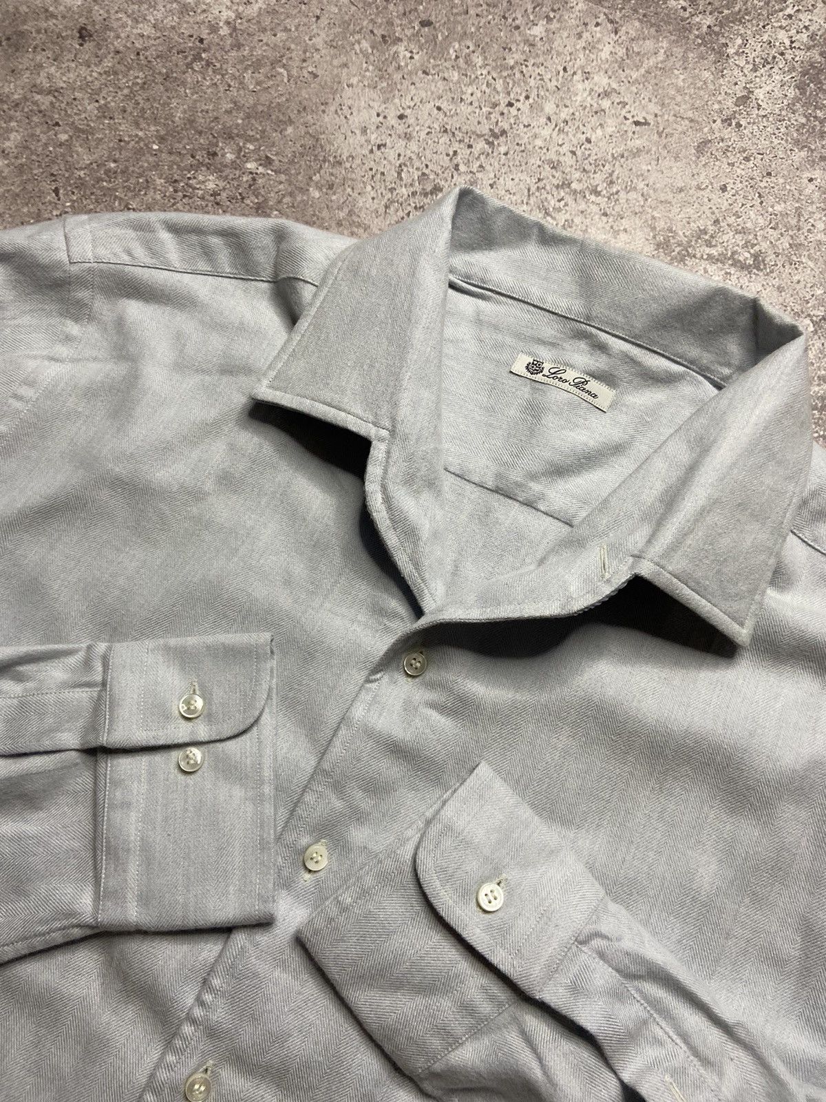 Loro Piana Loro Piana Cotton Buttons Up Long Sleeve Shirt Size US XXL / EU 58 / 5 - 3 Thumbnail