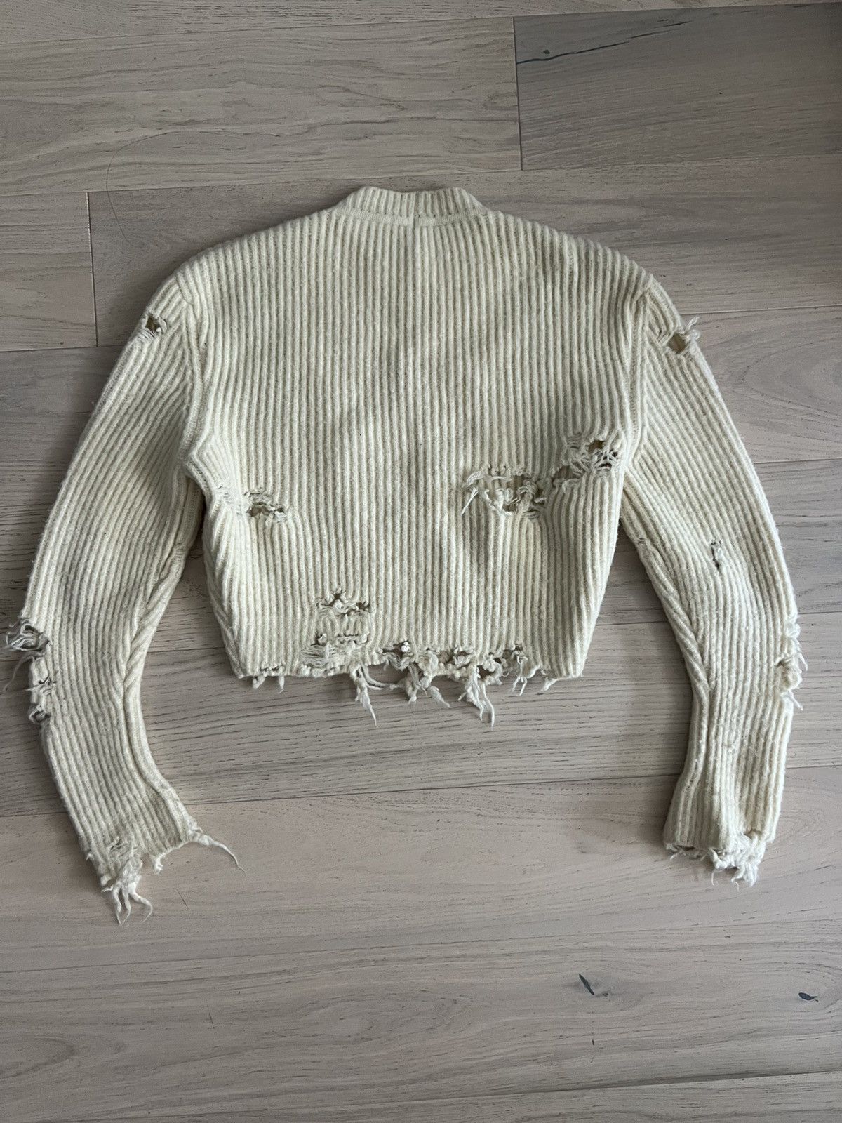 Yeezy YEEZY Season 3 Cropped & Distressed Ribbed Wool Swea Size XS / US 0-2 / IT 36-38 - 2 Thumbnail