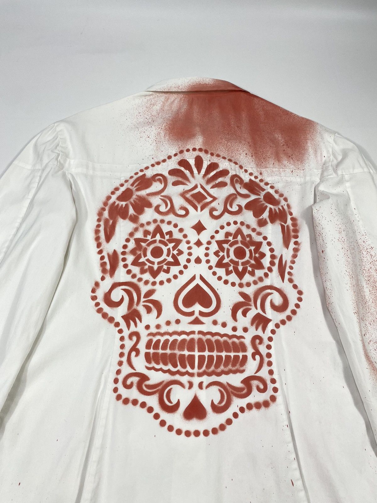 Prada 2007 Prada Custom Blood Stain Mexican Skull AvantGarde Shirt Size M / US 6-8 / IT 42-44 - 18 Thumbnail