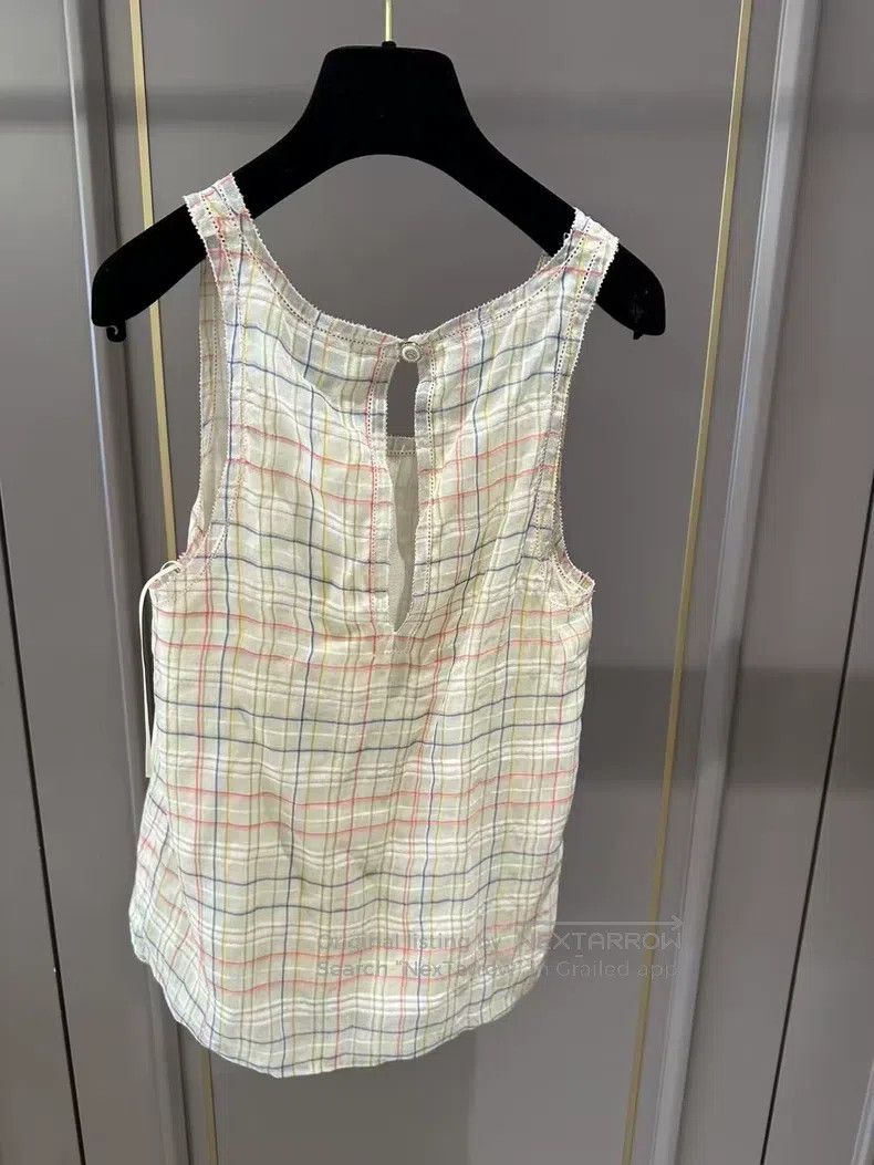 Chanel Chanel Mulberry silk plaid vest Size XXS / US 00 / IT 34 - 2 Thumbnail