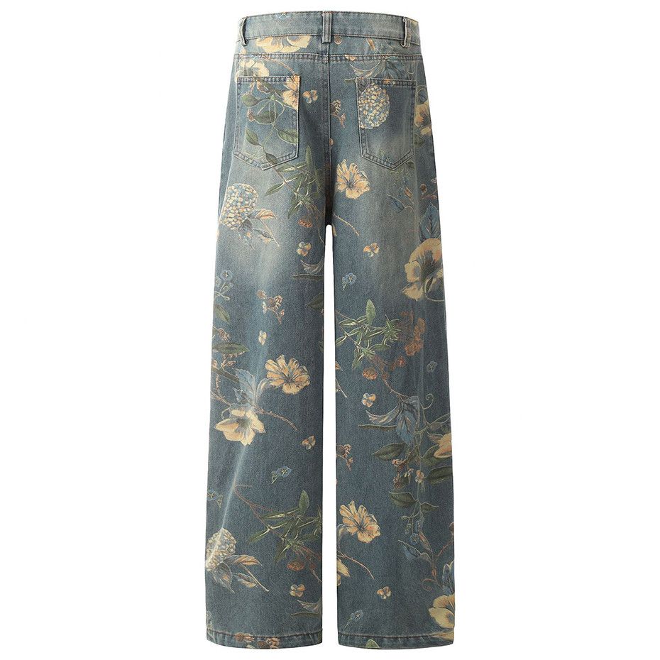 Japanese Brand Flora Printed loose jeans Size US 33 - 3 Thumbnail
