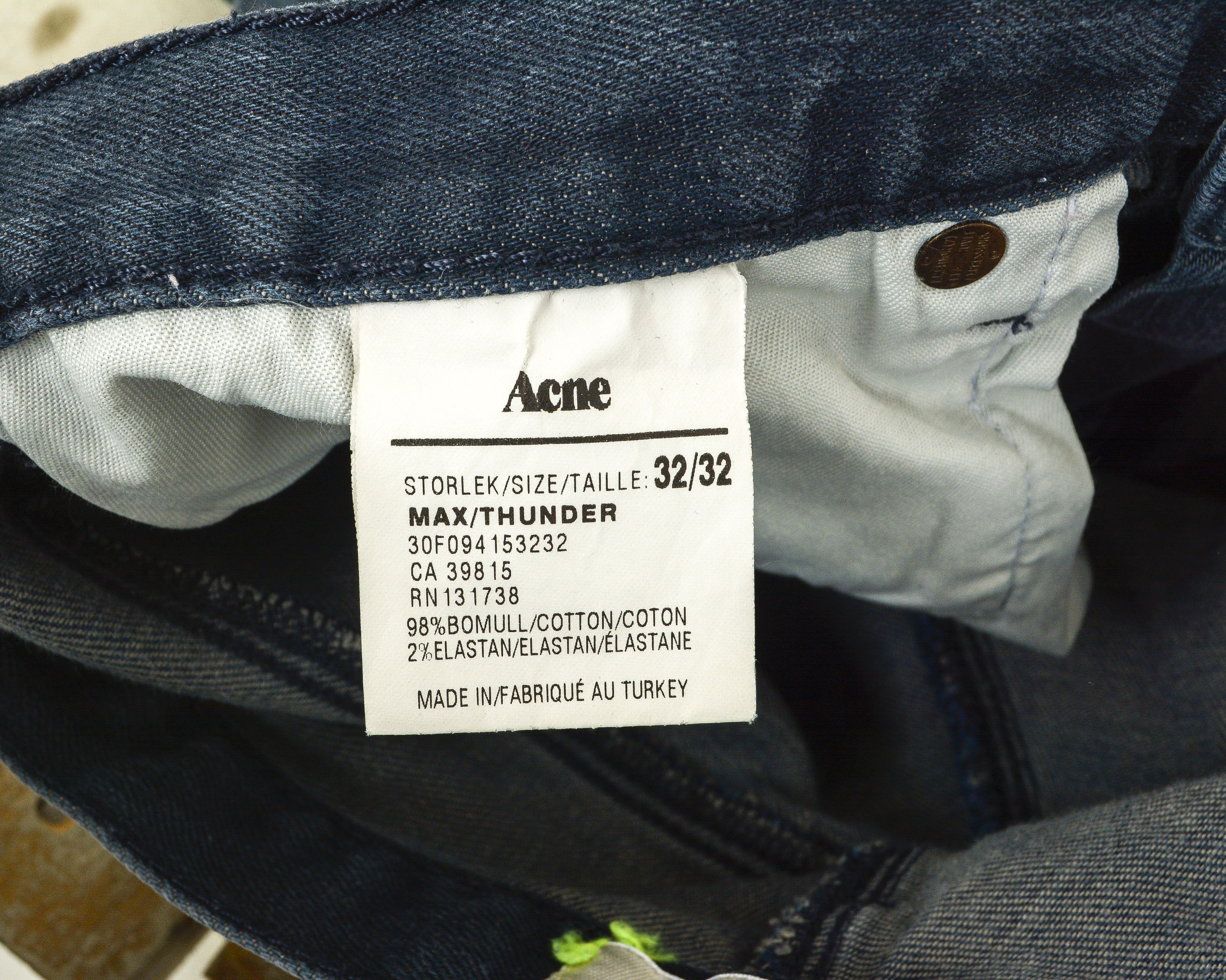 Acne Studios Max Thunder Jeans Men W32 L32 Pants Trousers Denim Slim Fit Size US 32 / EU 48 - 6 Thumbnail