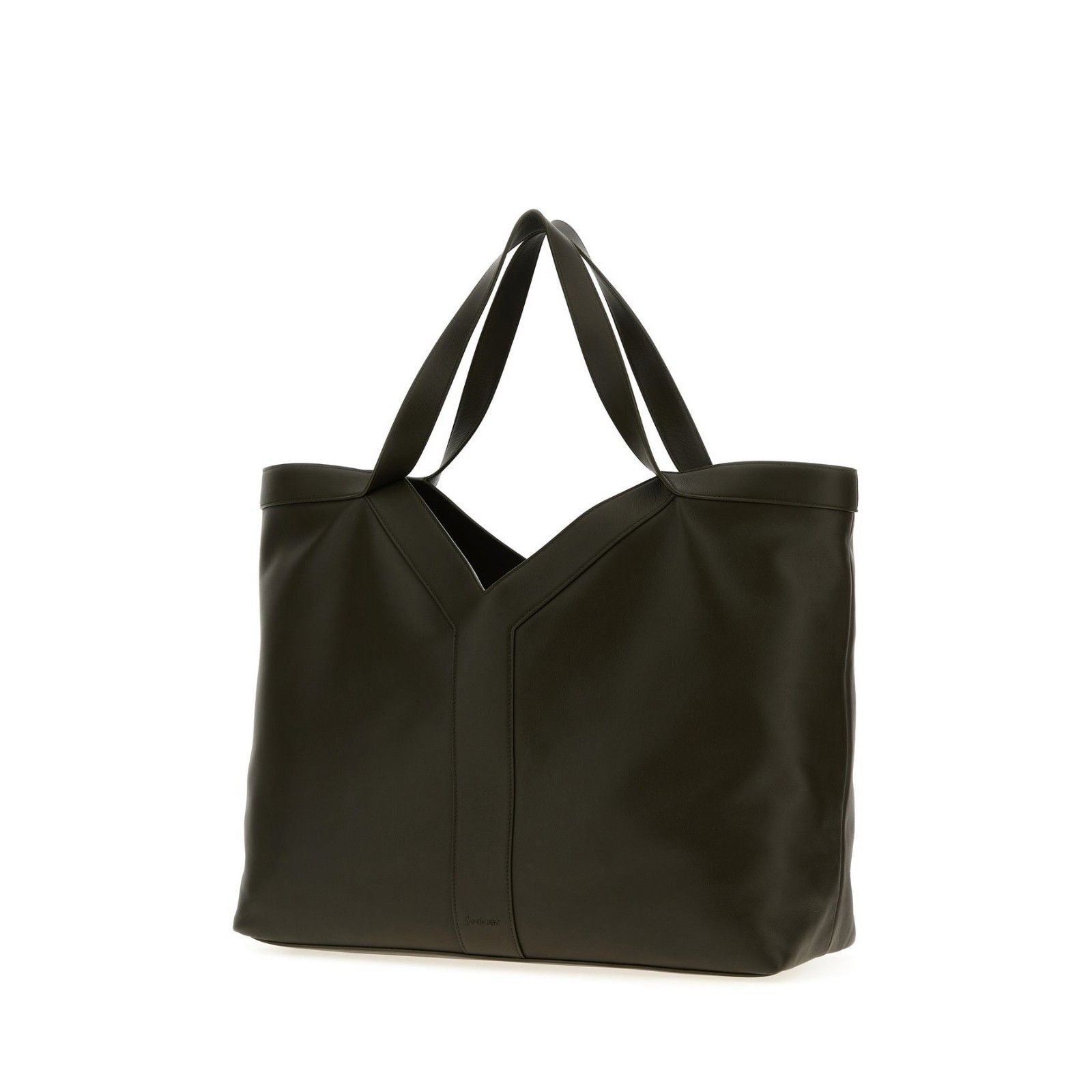 Saint Laurent Mud Brown Leather Oversize Shopper Tote Bag Ne